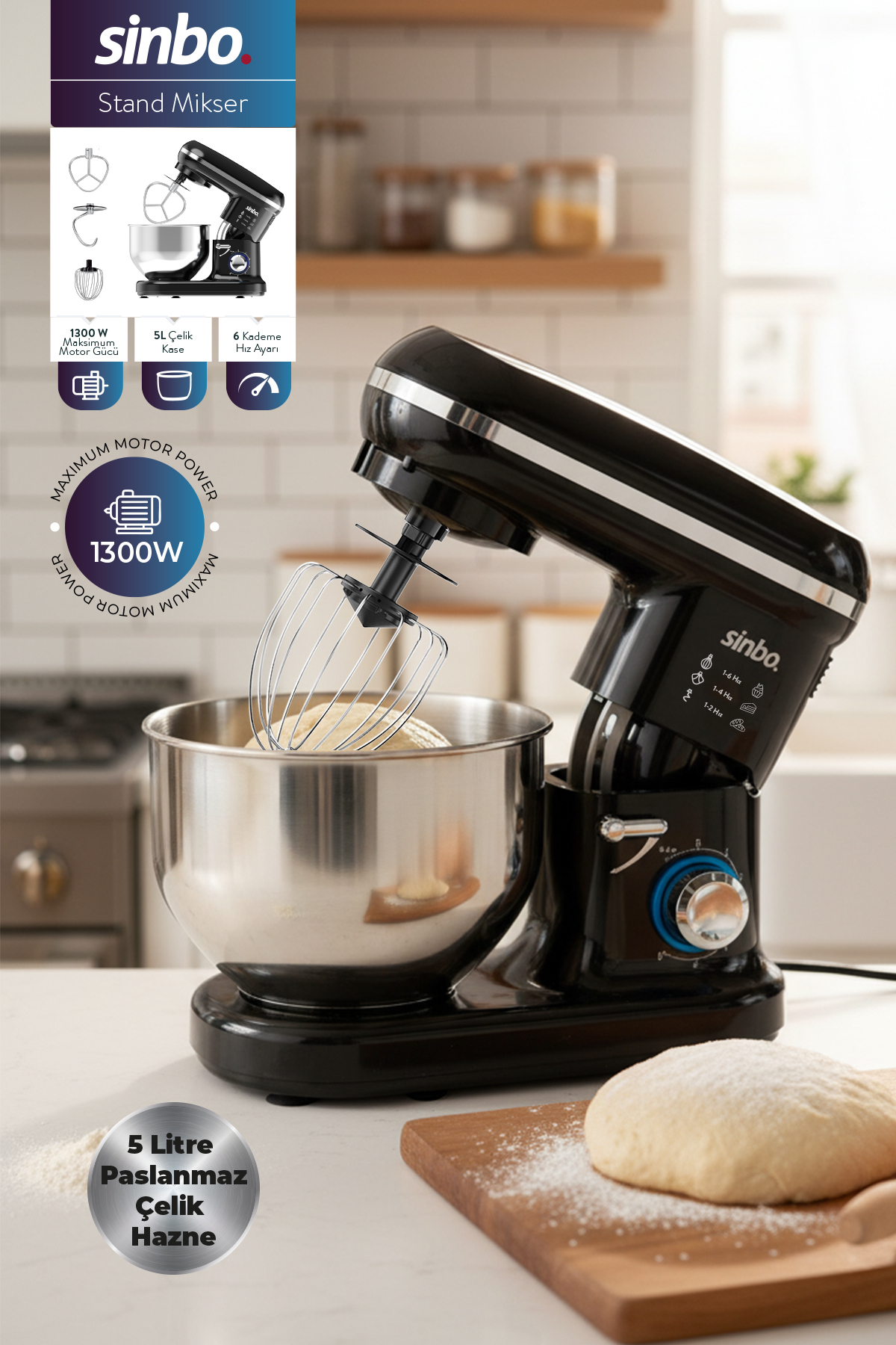 میکسر و ست پایه SMX 2770 مشکی اورجینال Sinbo