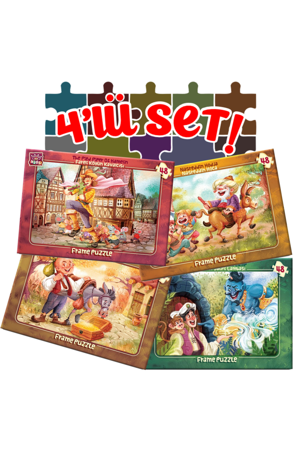پازل ها و یاپبوزهای کودک NASREDDIN HODJA 48 قطعه فریم 5796 اورجینال ارت Art Puzzle