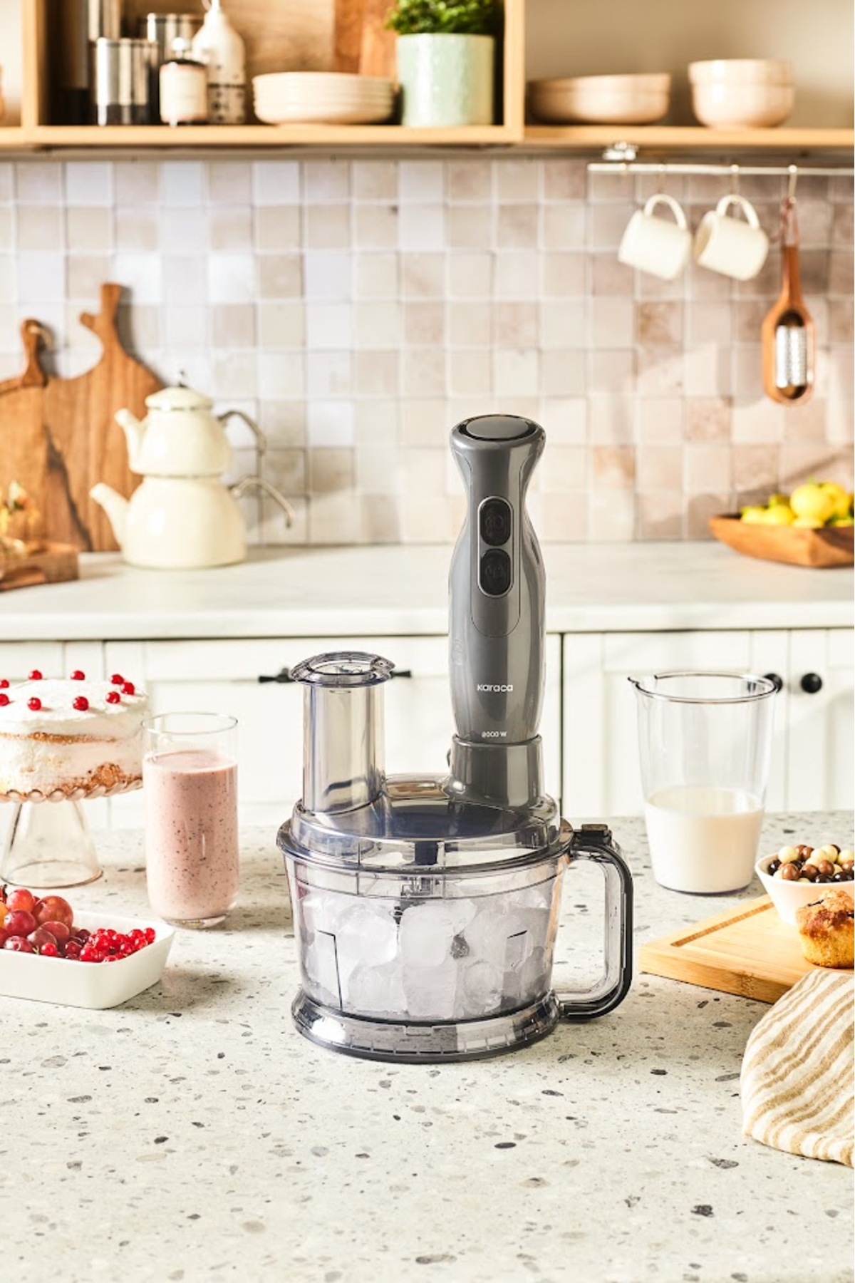 ست مخلوط کن غذاساز چند منظوره PRO MULTIMAX 6 IN 1 BLENDER SET SPACE GREY 2000 W اورجینال Karaca
