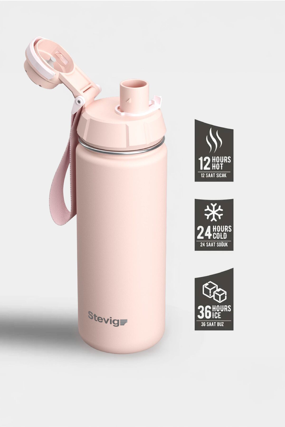 فلاسک 1 قمقمه فولادی ضد نشت 500 میلی لیتری ICY ST 222 اورجینال Stevig