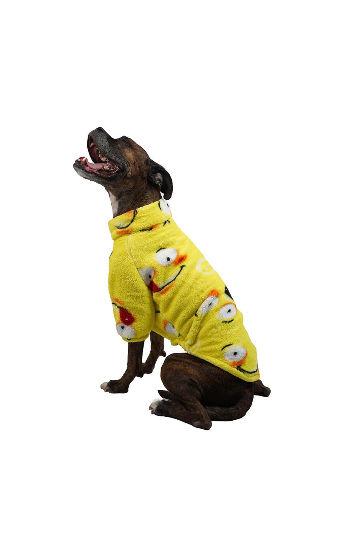 سویشرت ولسافت سگ‌های نژاد متوسط و بزرگ پاوستار Pawstar، طرح Yellow Smile، چندرنگ