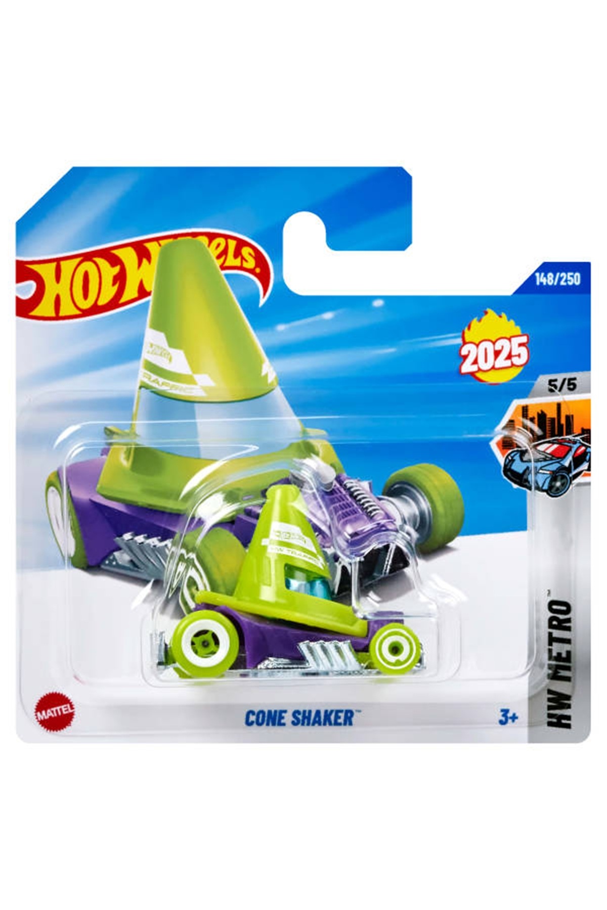 ماشین اسباب بازی کارتن کوتاه مخروطی تک چرخ دستی JBB62 HOT WHEELS