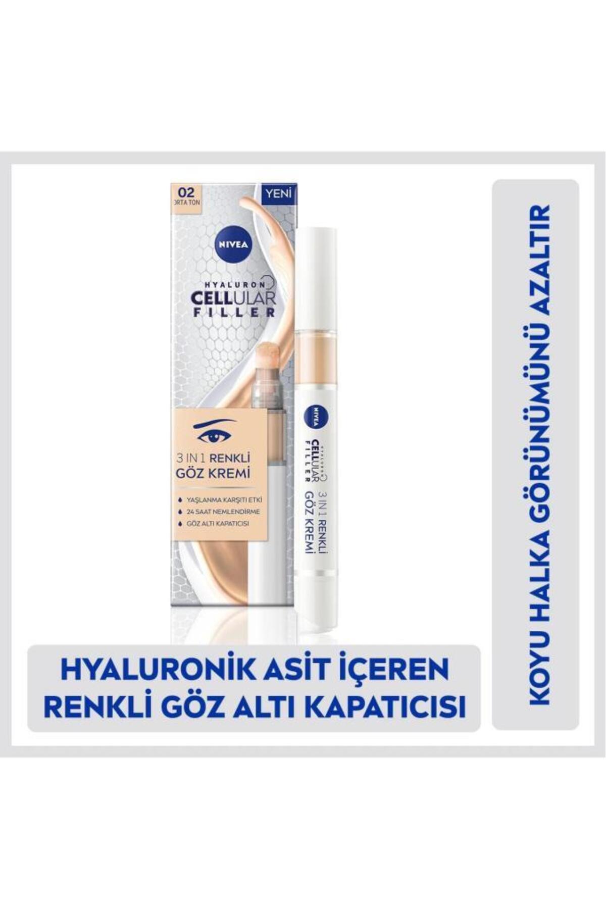 NIVEA کرم مراقبت از چشم ها با رنگ Hyaluron Cellular Elephants 3in1 رنگ متوسط