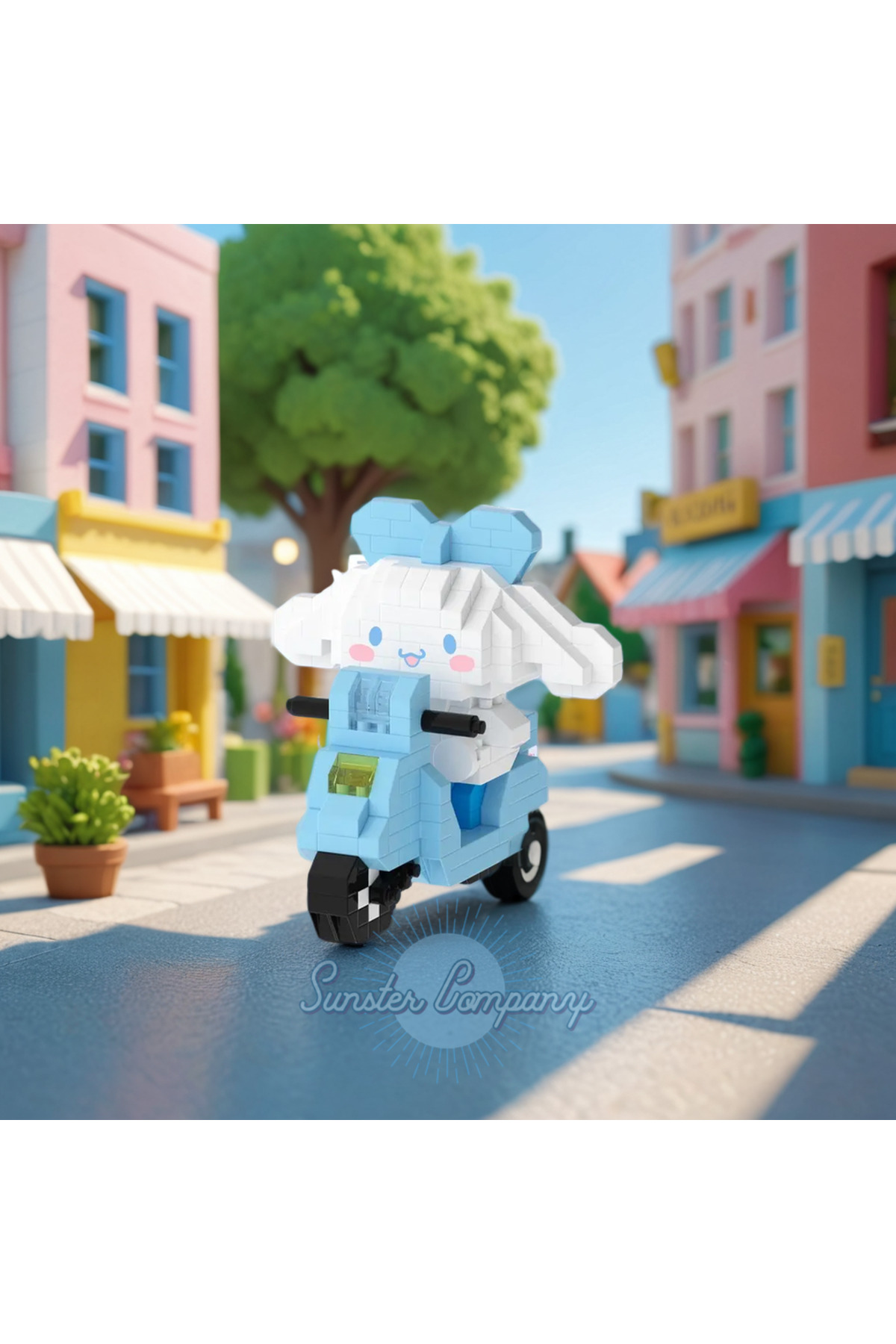 پازل سه بعدی SCOOTER CINNEMOROLL – سری SANRIO DIY 3D PUZZLE BLOCK SET | 339 PIECE TUTORIAL MEKANSM