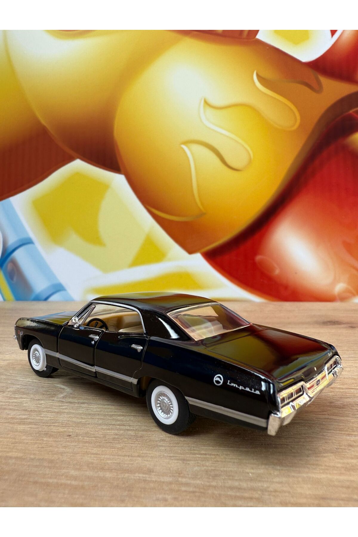مدل خودرو PULL DROP 1967 CHEVROLET IMPALA مشکی DIECAST MODEL CAR CHEVY OPENING DOORS اورجینال scntoys
