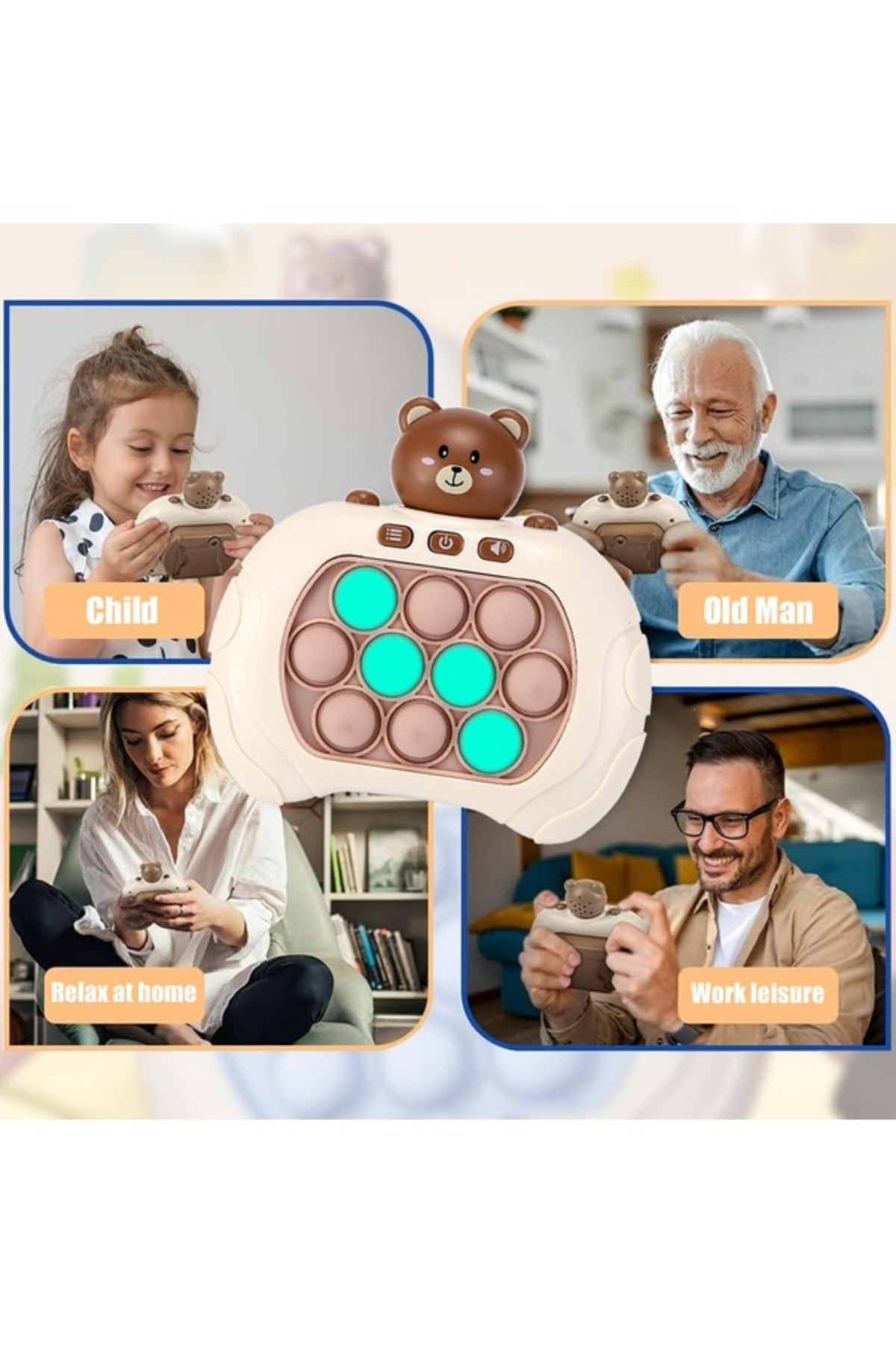 اسباب بازی های فیگور دیگر باطری پاپ توله سگ نور صدا فشار انفجار رفع خرس عروسکی ناز LRS STORE