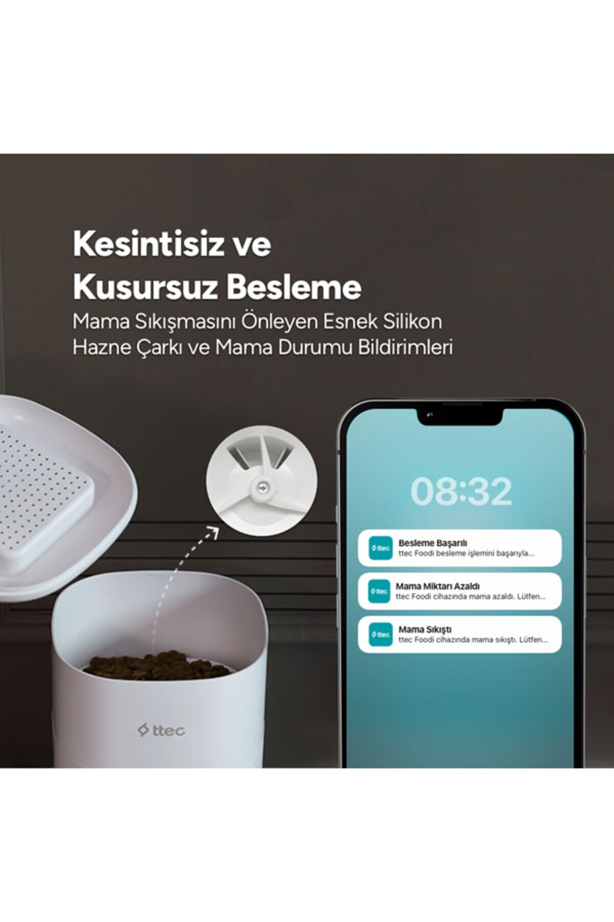 غذاخوری هوشمند خودکار سگ و گربه تی‌تک Ttec Foodi مدل 2EHB02