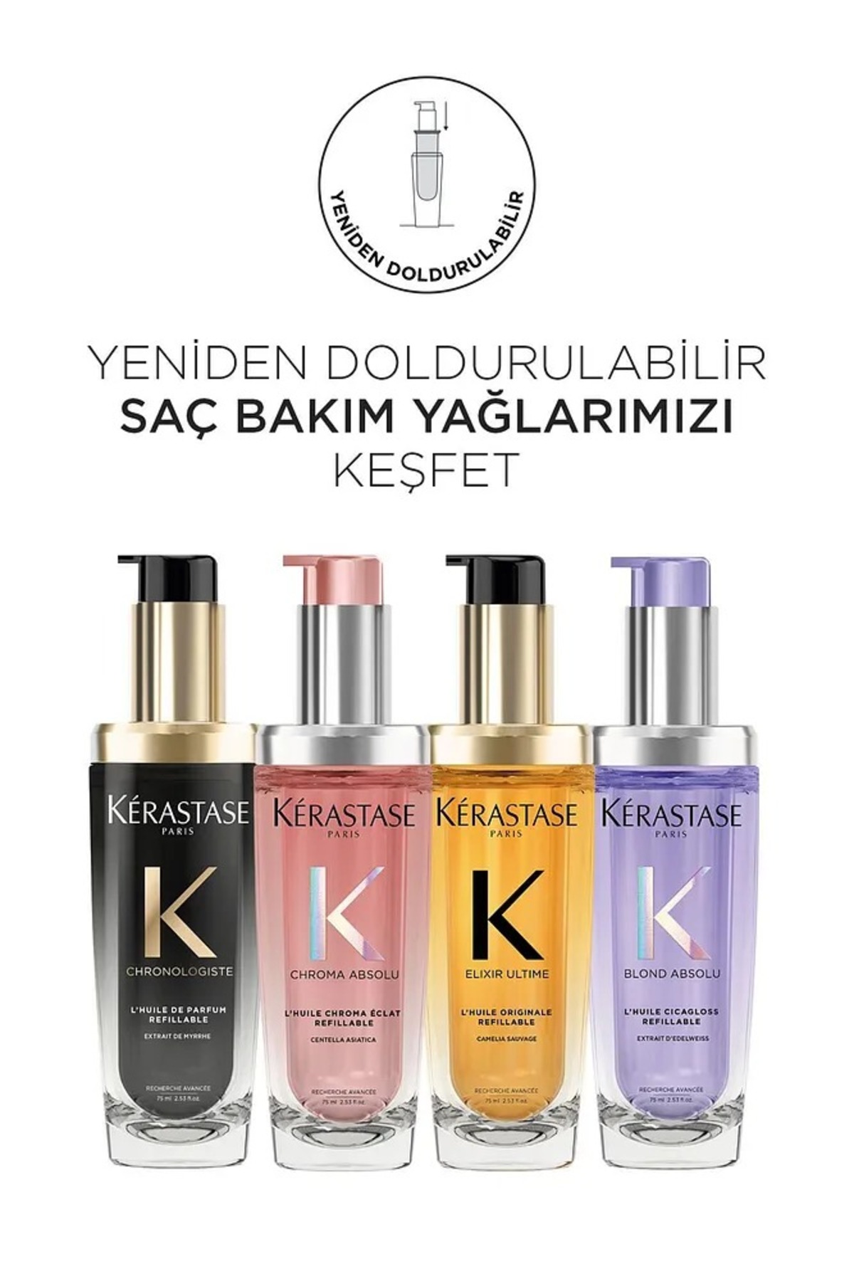 رنگ موی ماندگار کروما آبسولو الویه برای موهای شده 75 میلی لیتر قابل شارژ مجدد کراستاس Kerastase