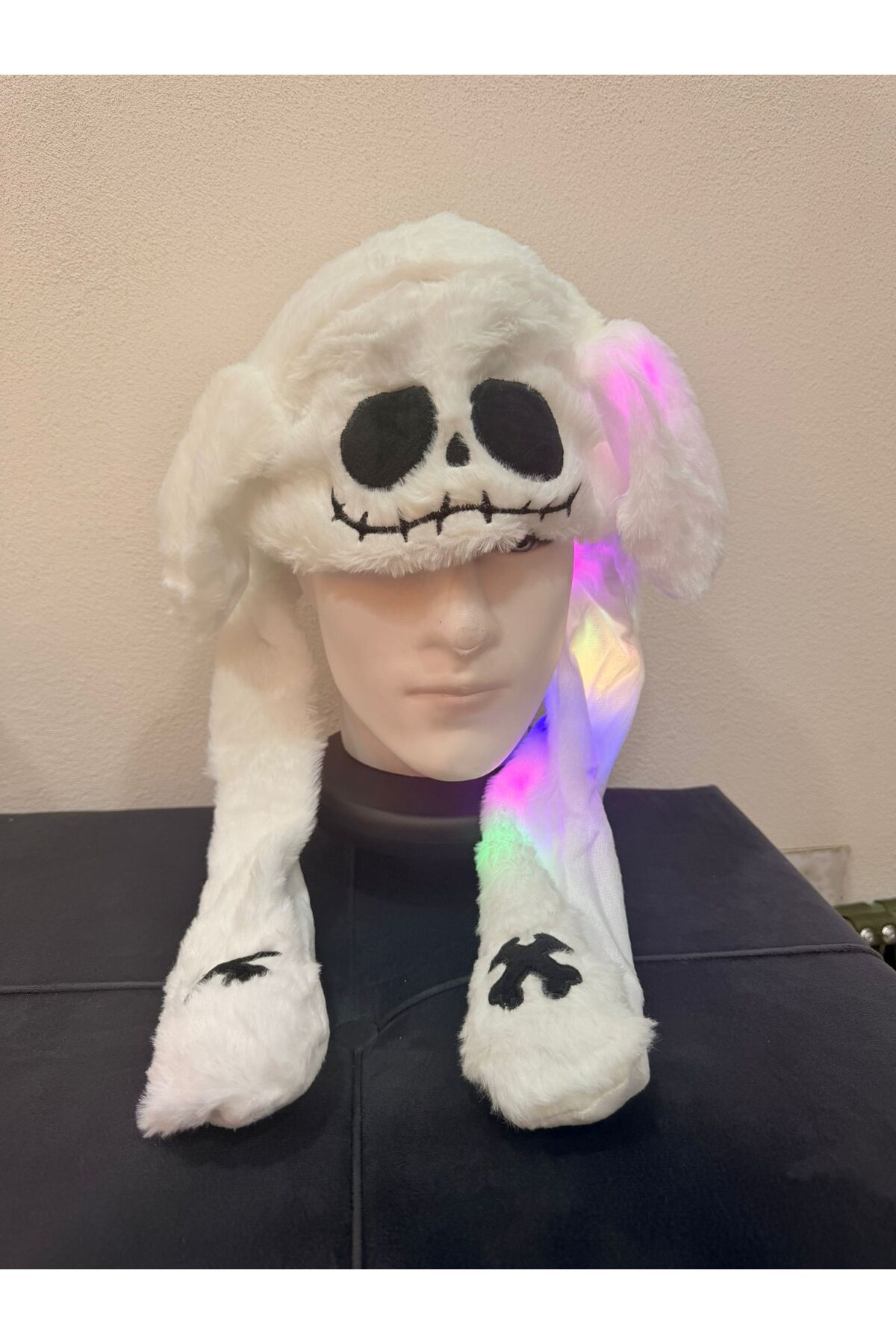 اسباب بازی های پشمی هدفون خرگوش متحرک ناز فصل جدید با 3 حالت LED نور مخملی BEANIE برای کودکان و بزرگسالان OEM