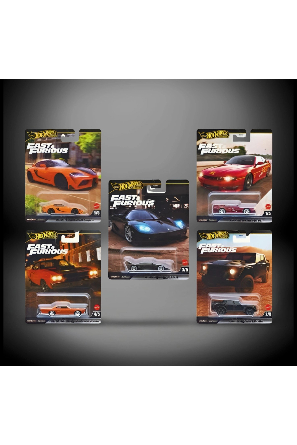 ماشین اسباب بازی سری پنج خودرو HNW46 979L با مضمون سریع و خشمگین از ترکیه HOT WHEELS