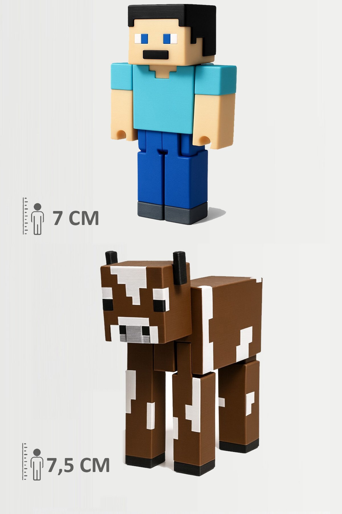 اسباب بازی های فیگور دیگر مشترک متحرک MINECRAFT STEVE AND COW SET FigürDizayn