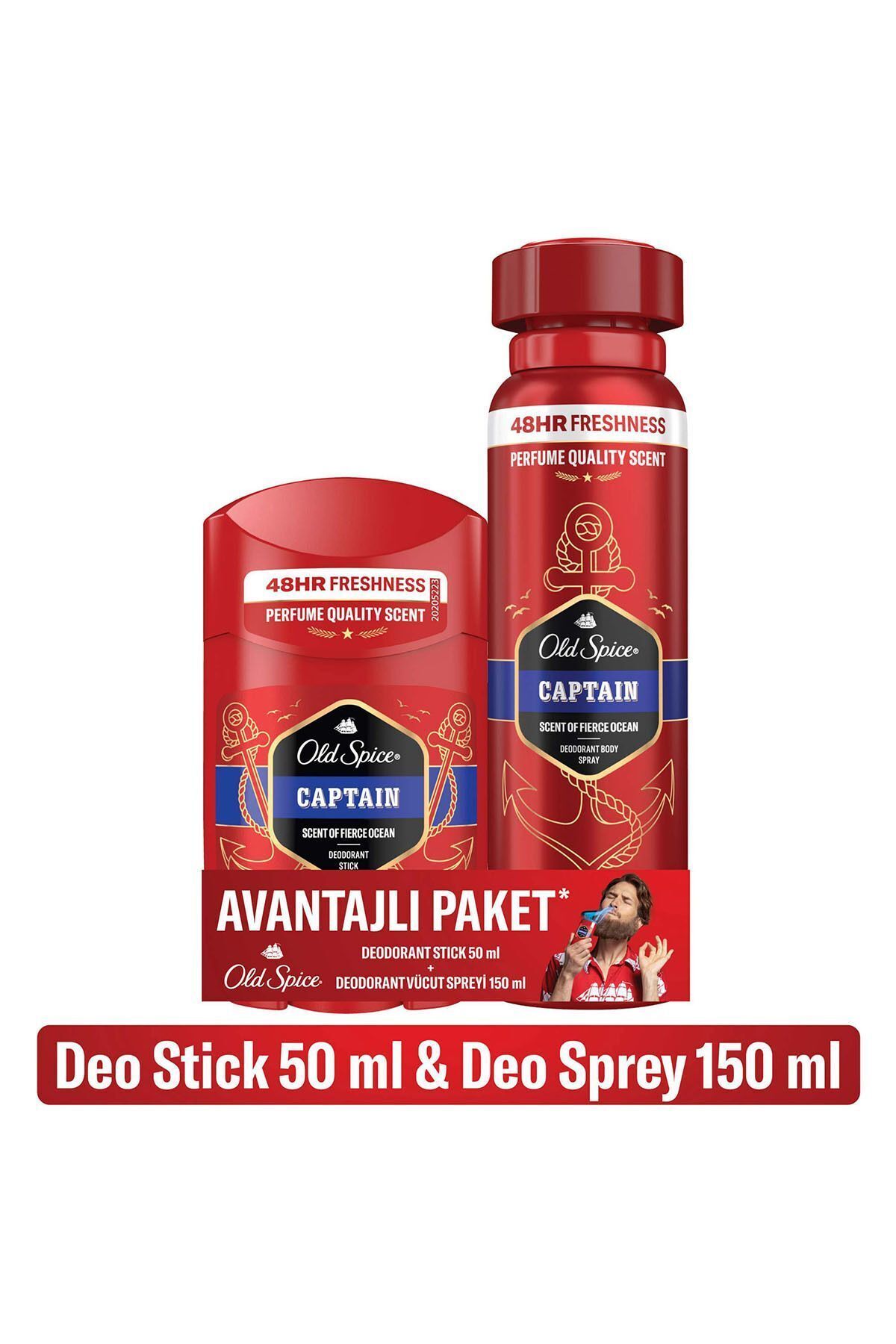 دئودورانت و رول آن اسپری CAPTAIN DEO STICK 50ML 150ML Old Spice