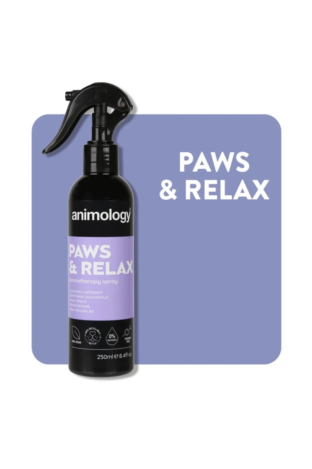 اسپری مراقبت از موی سگ انیمولوژی Animology Paws Relax با رایحه اسطوخودوس، ۲۵۰ میلی‌لیتر