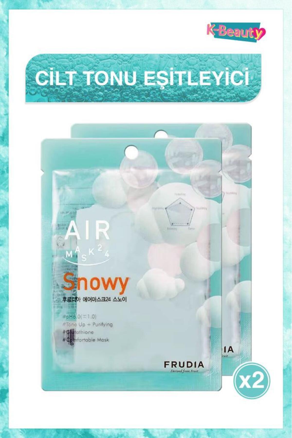 ماسک ورقه‌ای متعادل‌کننده فرودیا FRUDIA Air Snowy، بسته ۲ عددی