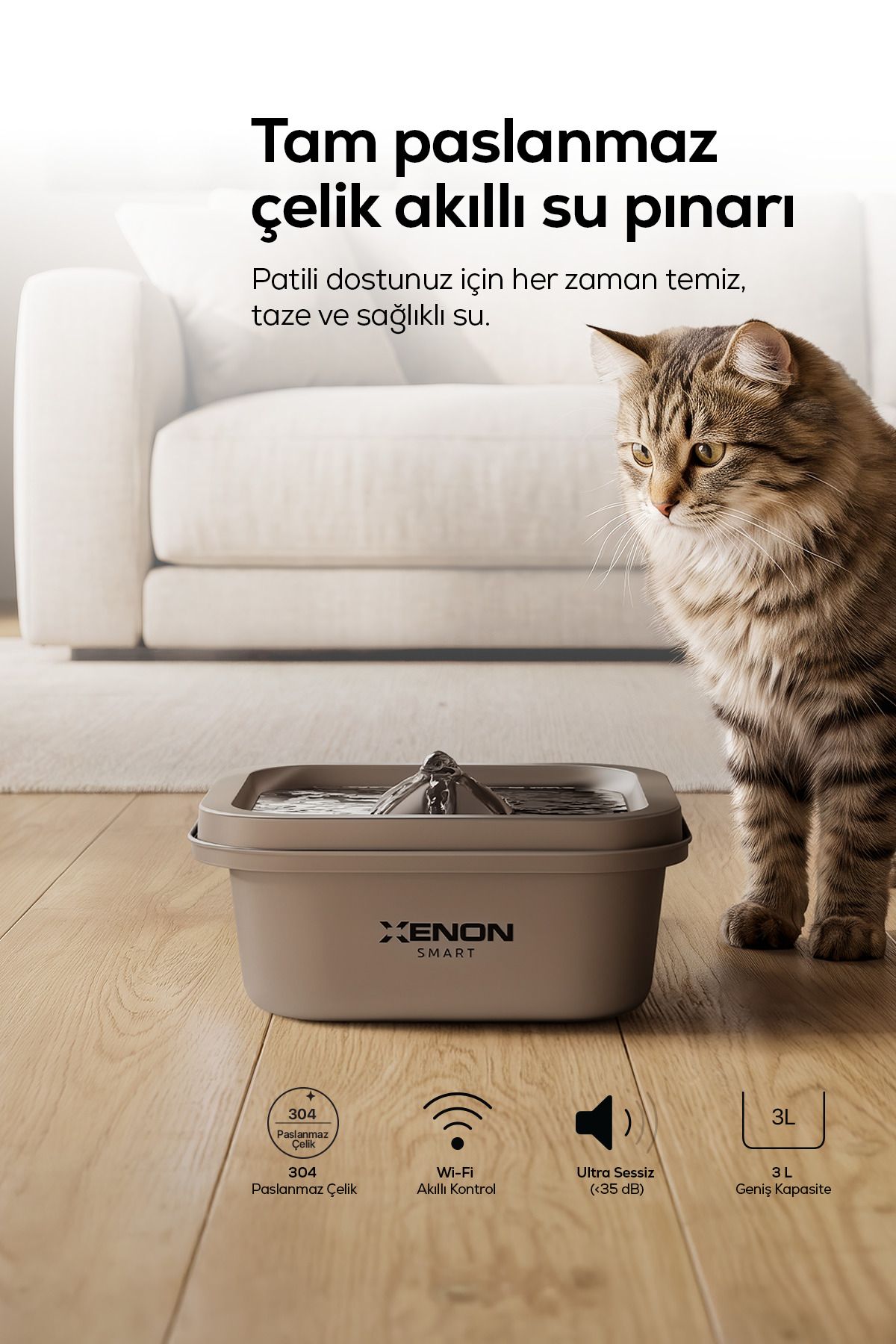 ست ظرف غذادهی سگ و فواره آب زنون اسمارت Xenon Smart، شامل ظرف غذای خودکار ۱۵ لیتری و آب‌خوری استیل ضدزنگ