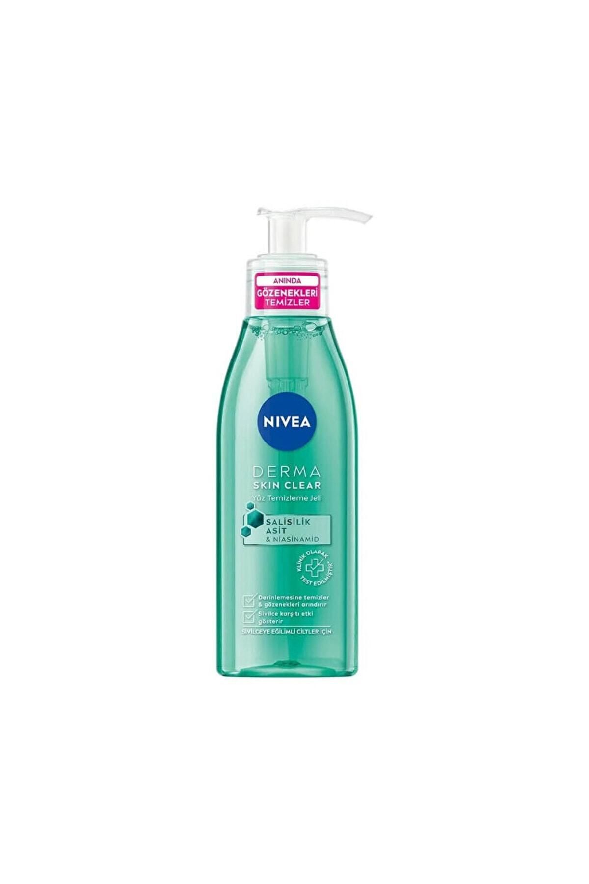 NIVEA ژل تمیزکننده ضد آکنه پوست درما اسکین کلیر 150 میلی لیتر