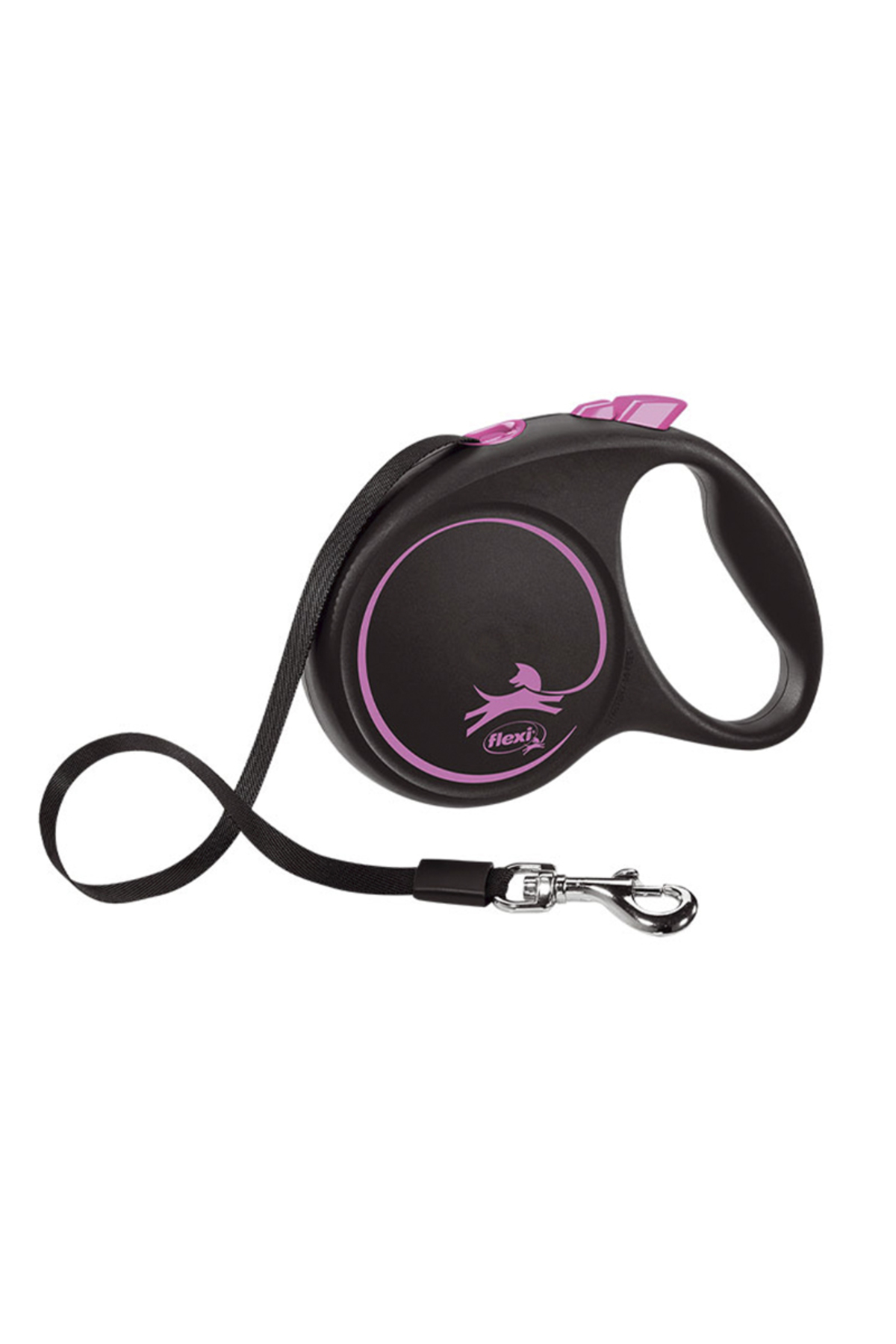 قلاده نواری سگ فلکسی Flexi Black Design صورتی، ۵ متر