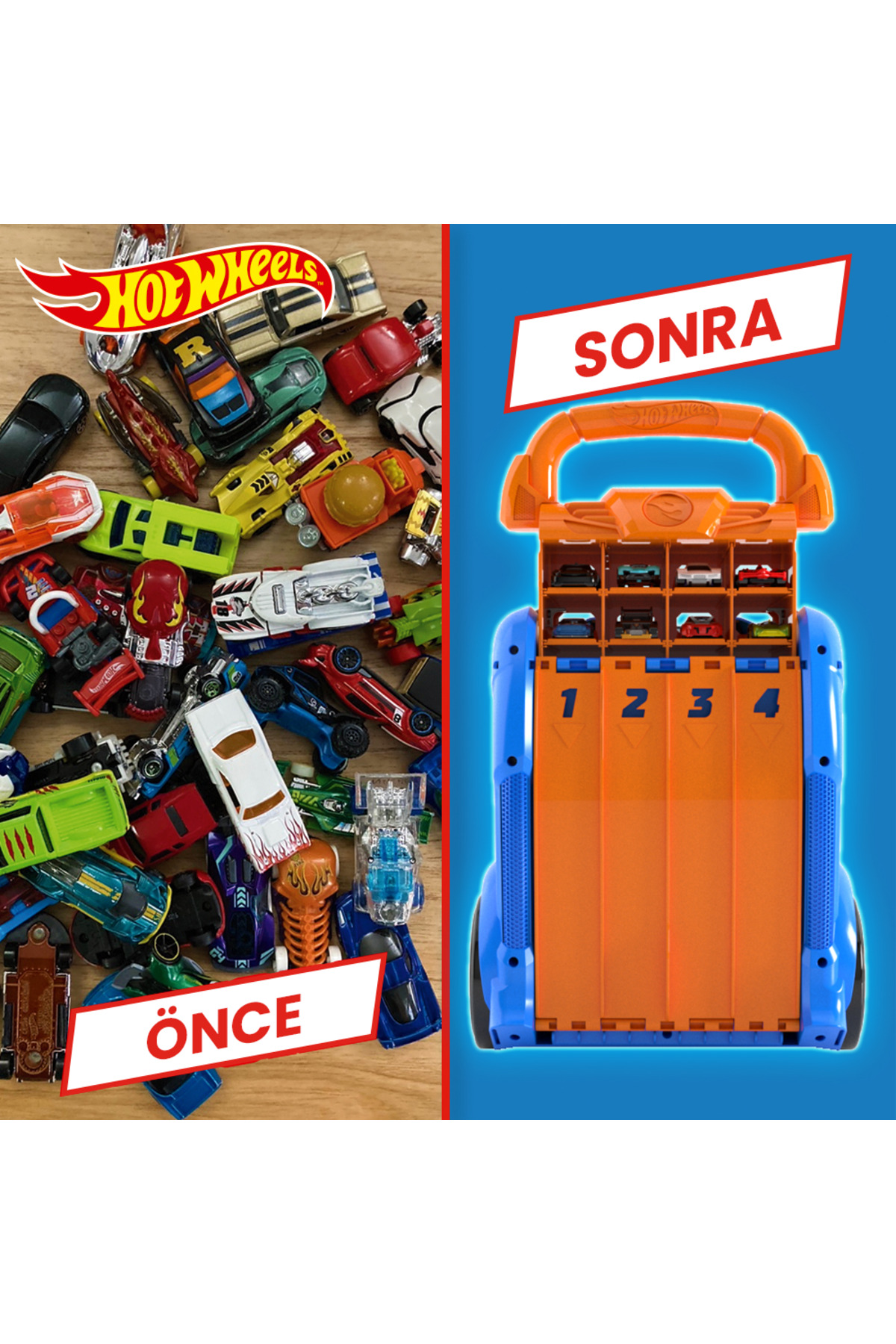 ماشین اسباب بازی MULTI LAUNCHER CASE 20 CARS STORAGE AND RAMP HWCC14 هات ویلز اورجینال HOT WHEELS