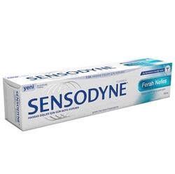 خمیردندان سنسوداین Sensodyne Ferah Nefes مناسب دندان‌های حساس، با نوار ژلی و طعم نعناع، ۱۰۰ میلی‌لیتر