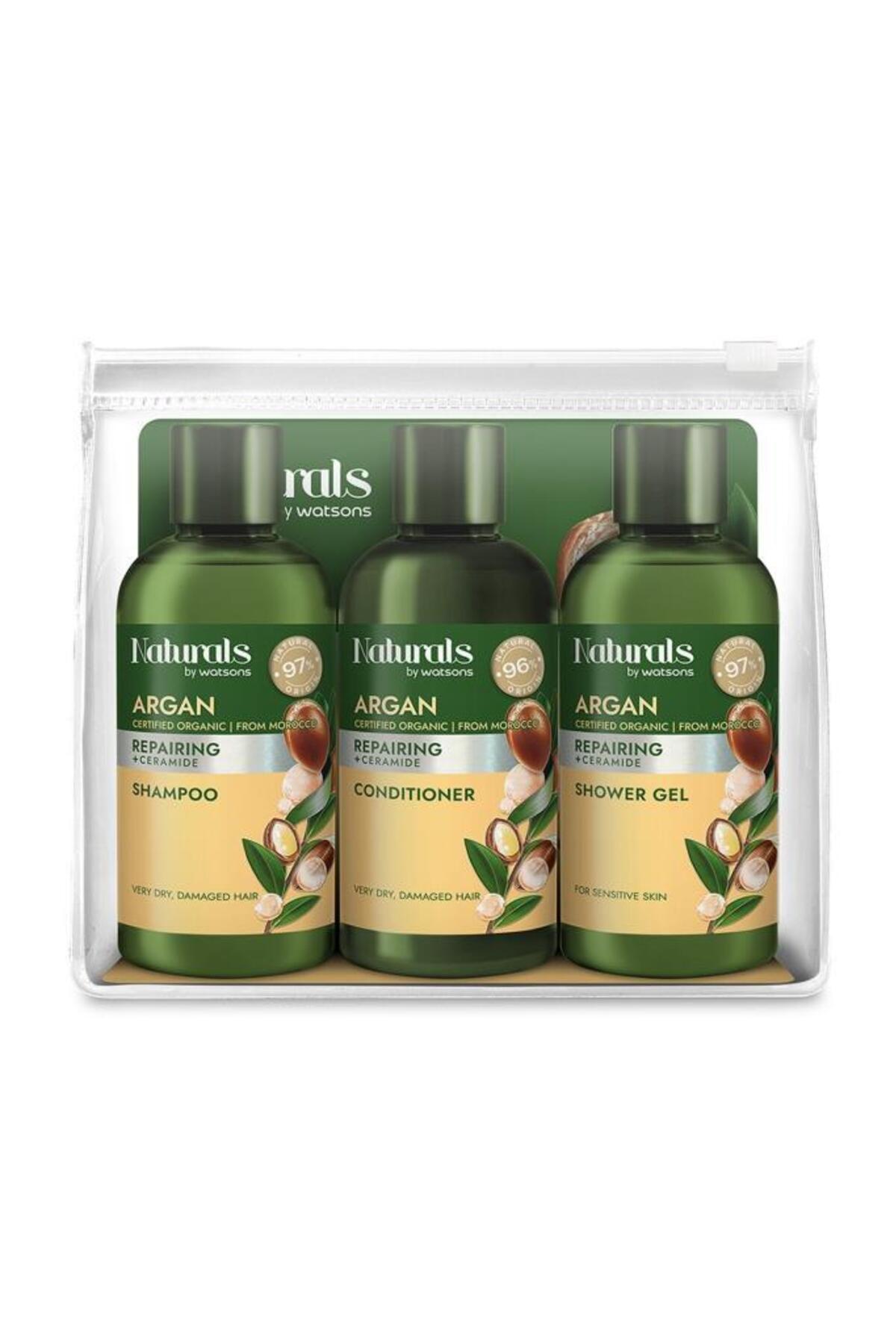 ست مسافرتی مراقبت از مو آرگان نچرالز بای واتسونز Naturals By Watsons، ۳ عدد × ۱۰۰ میلی‌لیتر
