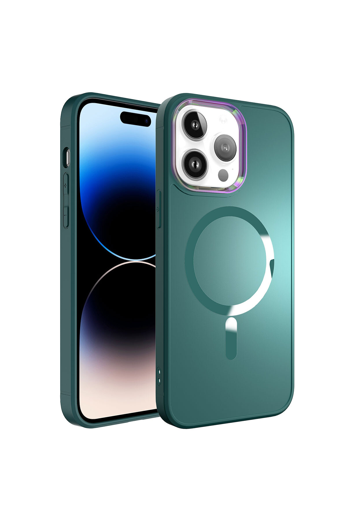 کاور و قاب شارژر بی سیم MAGSAFE سازگار با IPHONE 14 PRO MAX به سبک ALT سبز تیره Alan Tech