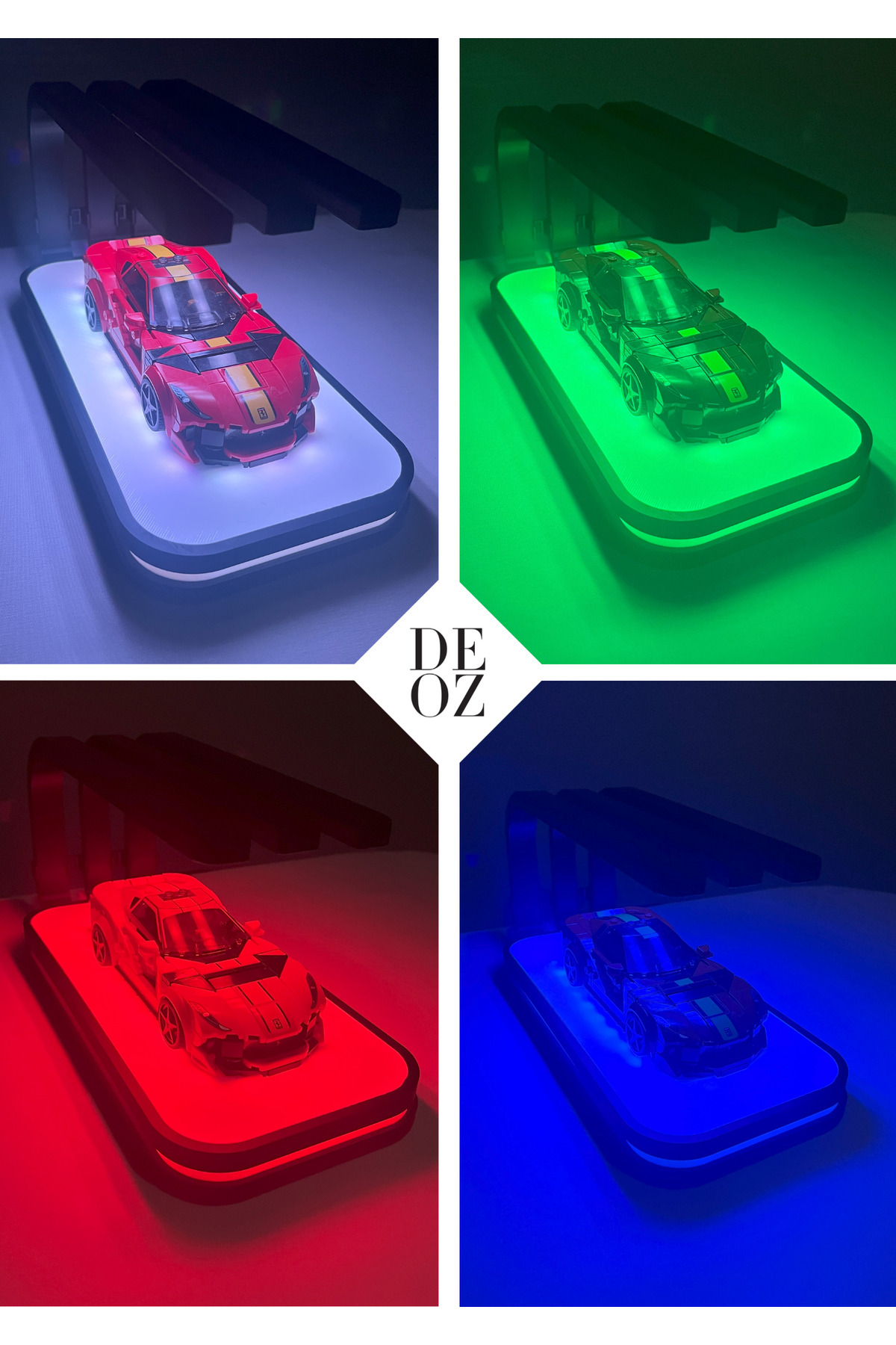 مدل خودرو غرفه دیوراما سالن نمایشگاه اتومبیل RGB آینده نگر | DIECAST و با چراغ های LED اورجینال DEOZ3D