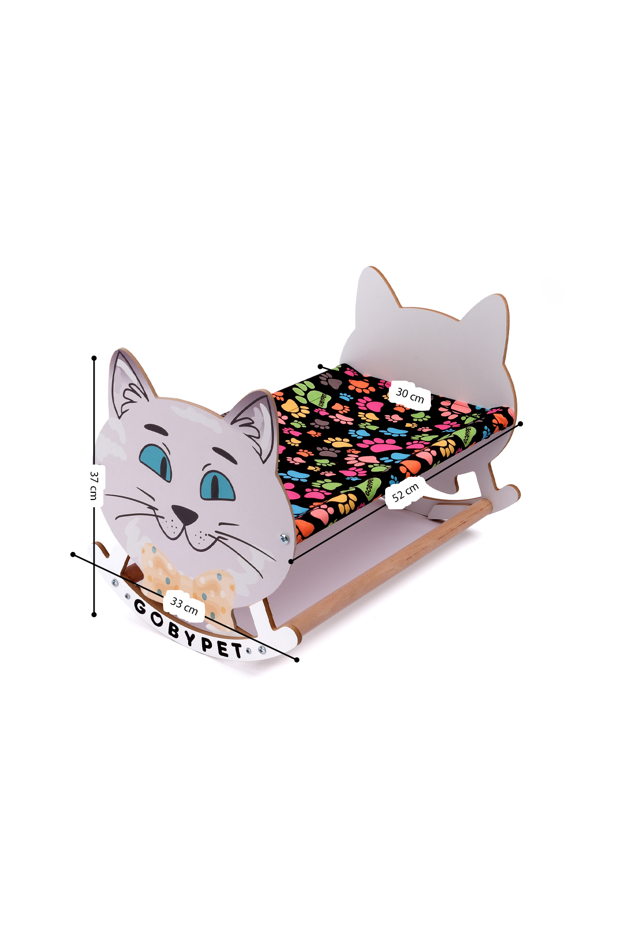 گهواره تاب‌دار گربه با طرح شاد، گوبی‌پت GOBYPET چندرنگ