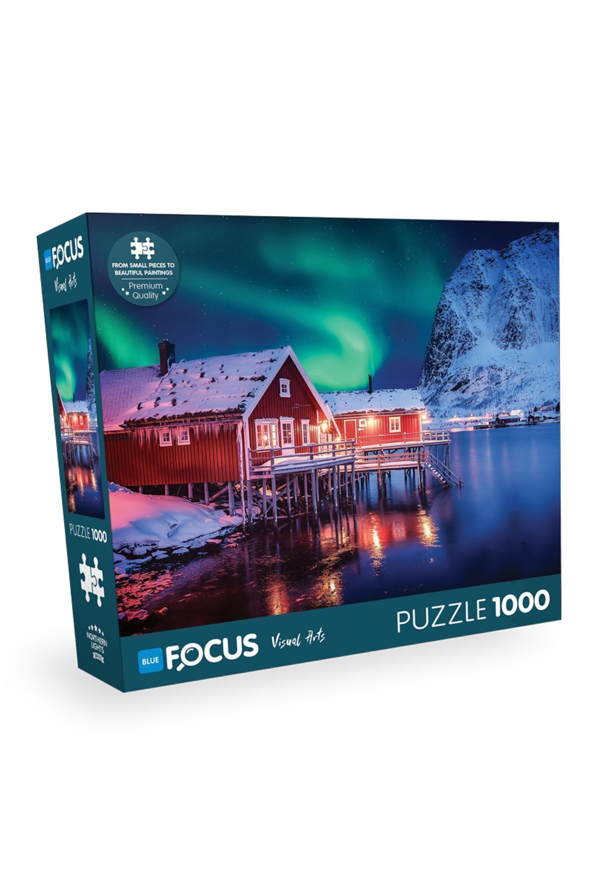 پازل 1000 تکه شفق شمالی نورهای Blue Focus