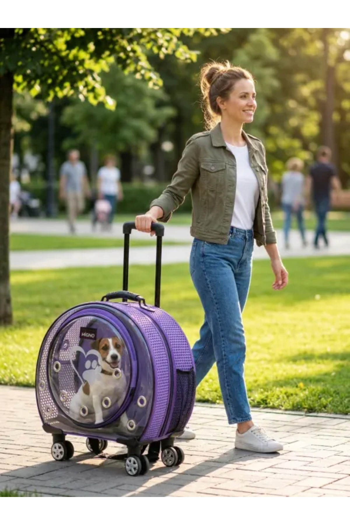کیف حمل گربه و سگ میگنو Migno، سری RUBY MODEL SPACE، بنفش