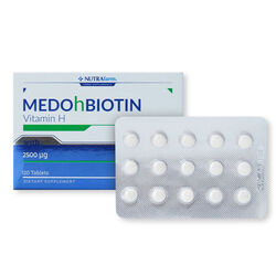 مکمل غذایی بیوتین درموسکین Dermoskin Medohbiotin ۲٫۵ میلی‌گرم، ۱۲۰ قرص