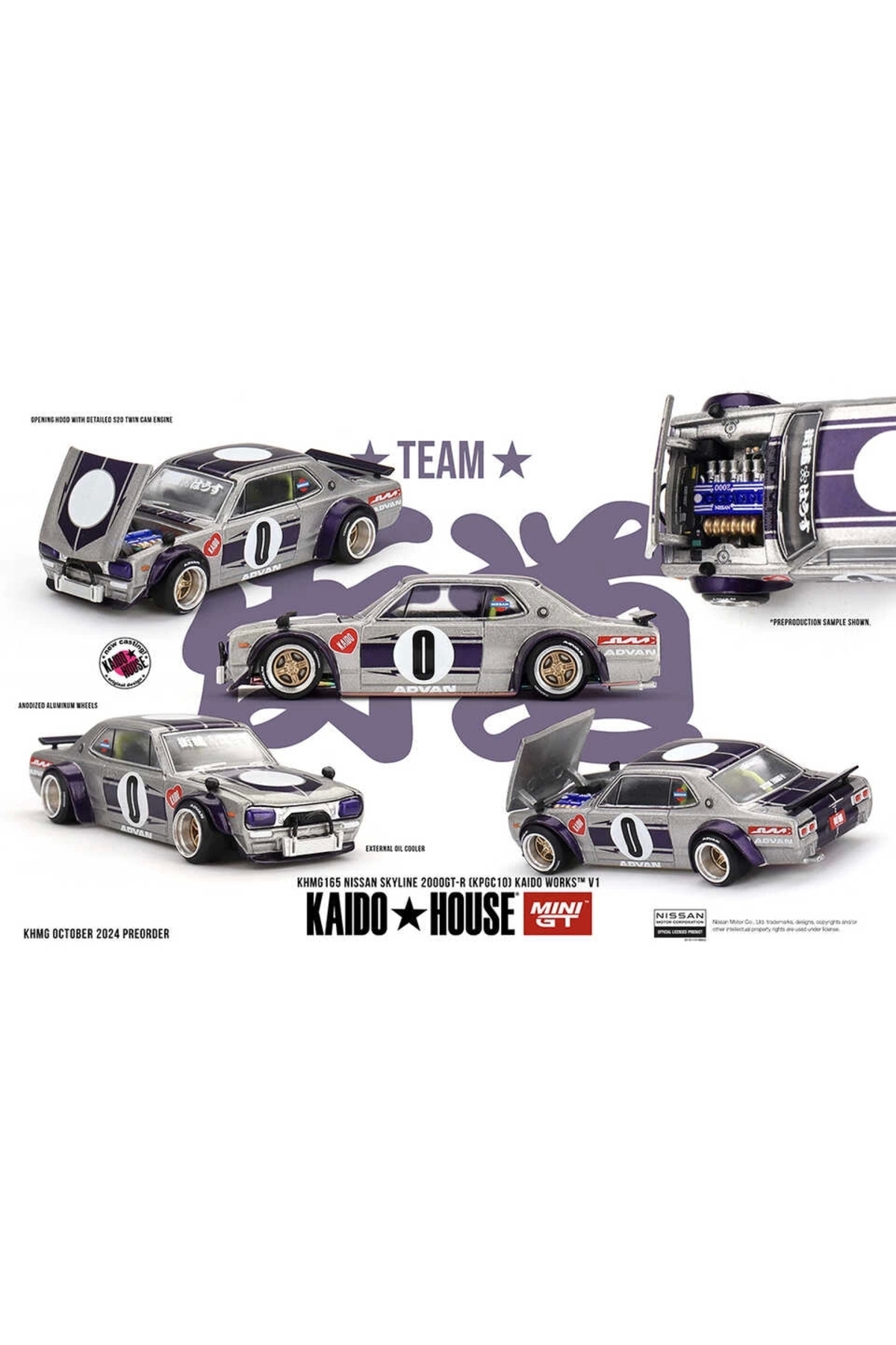 مدل خودرو 1 64 KAIDOHOUSE X MINIGT NISSAN SKYLINE 2000GT R KPGC10 KAIDO WORKS V1 اورجینال mini gt