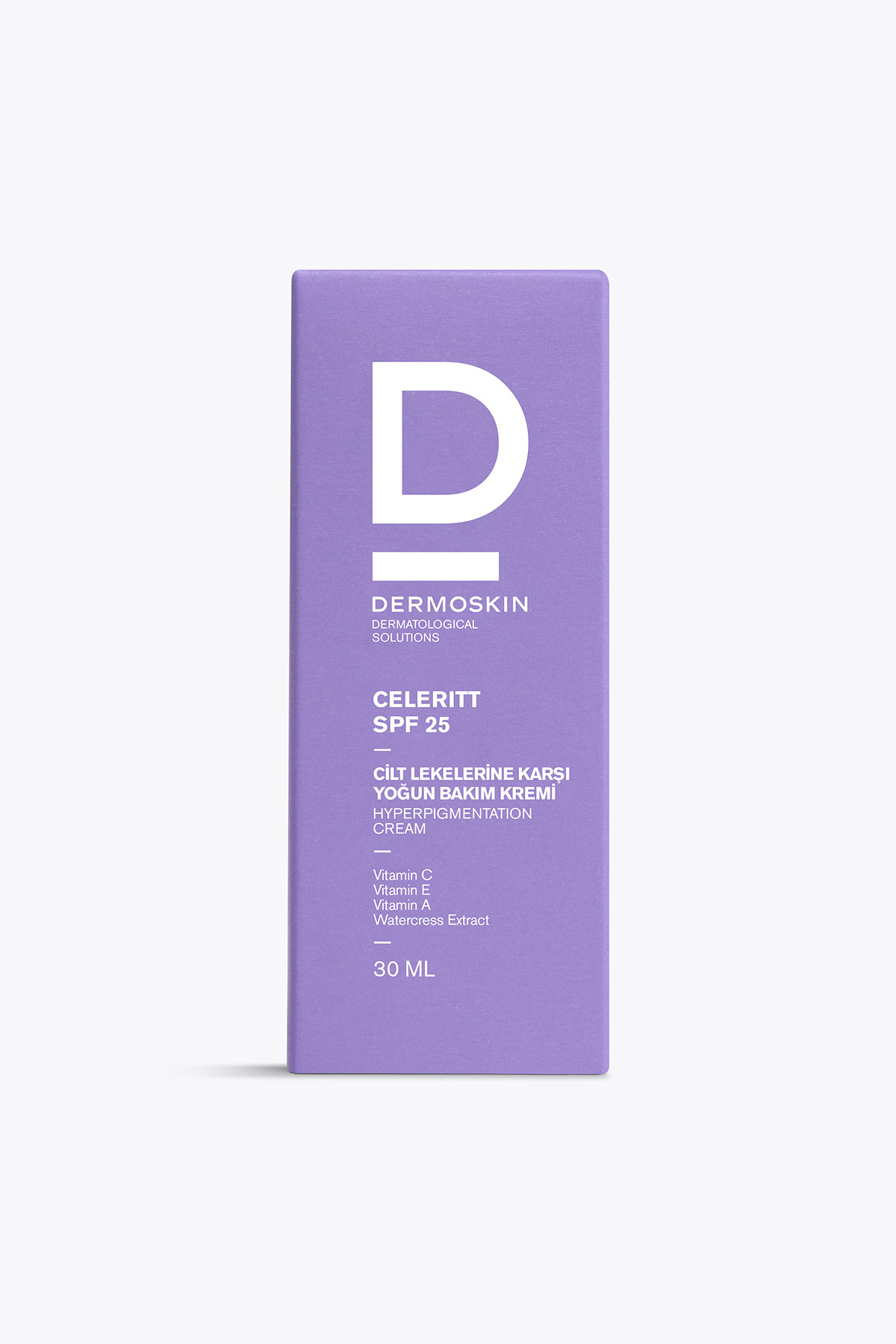 کرم ضد آفتاب و روشن کننده صورت Celeritt SPF 25 با ویتامین C حجم 30 میلی لیتر Dermoskin