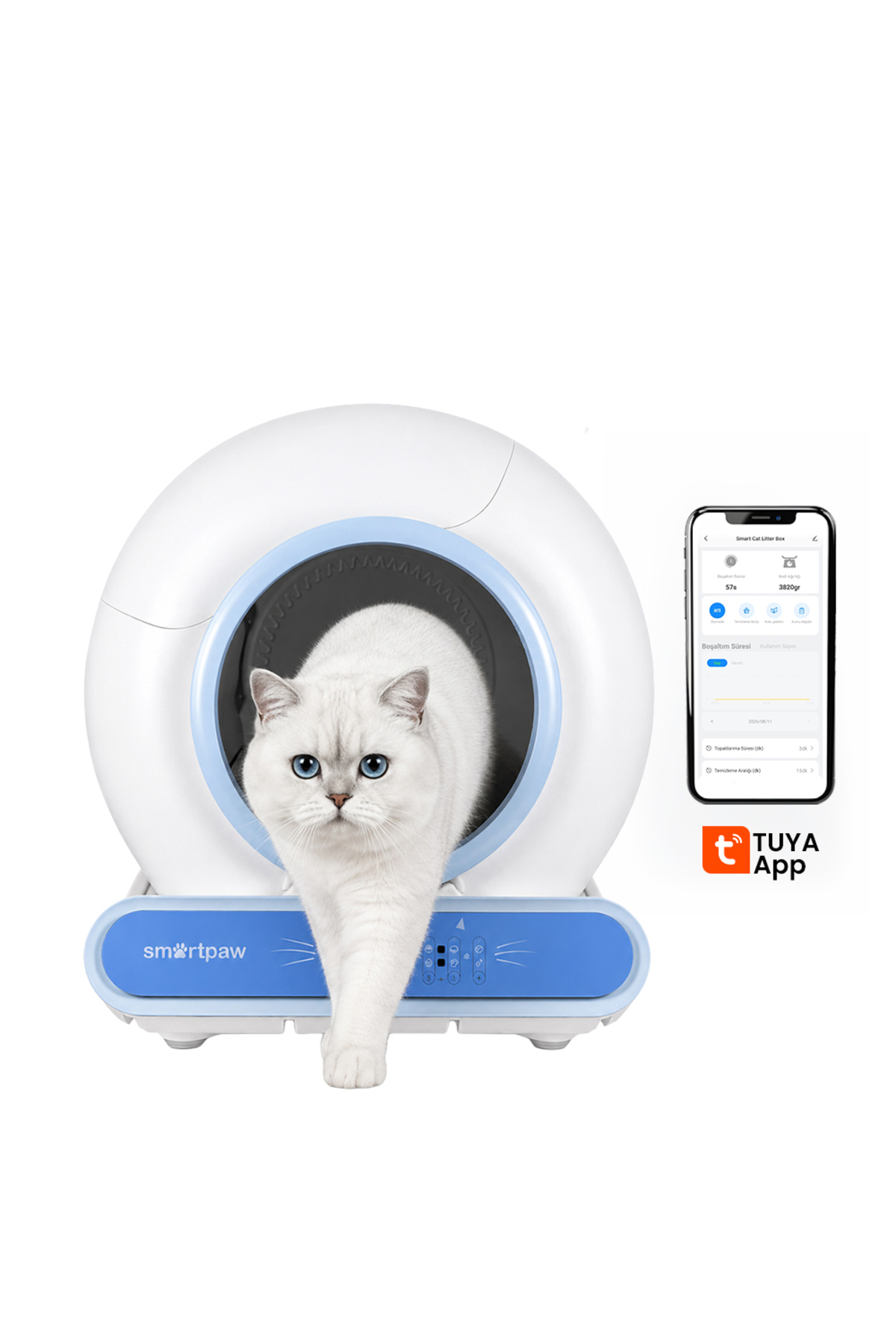 توالت گربه هوشمند و خودکار اسمارت‌پا SMARTPAW Nova Cat، مدل MSP-04، با مخزن زباله ۹ لیتری 65L