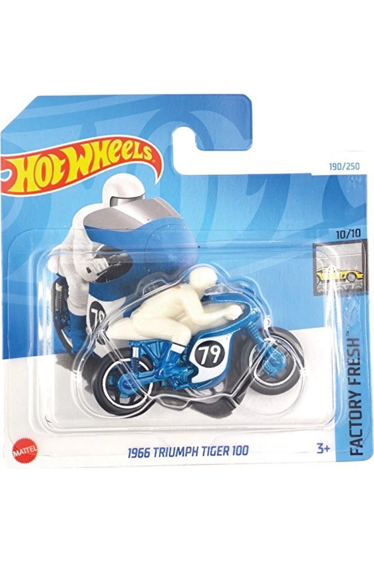 ماشین اسباب بازی های معمولی تکی HTD43 FACTORY FRESH 1966 TIGER MOTORCYCLE 100 HOT WHEELS