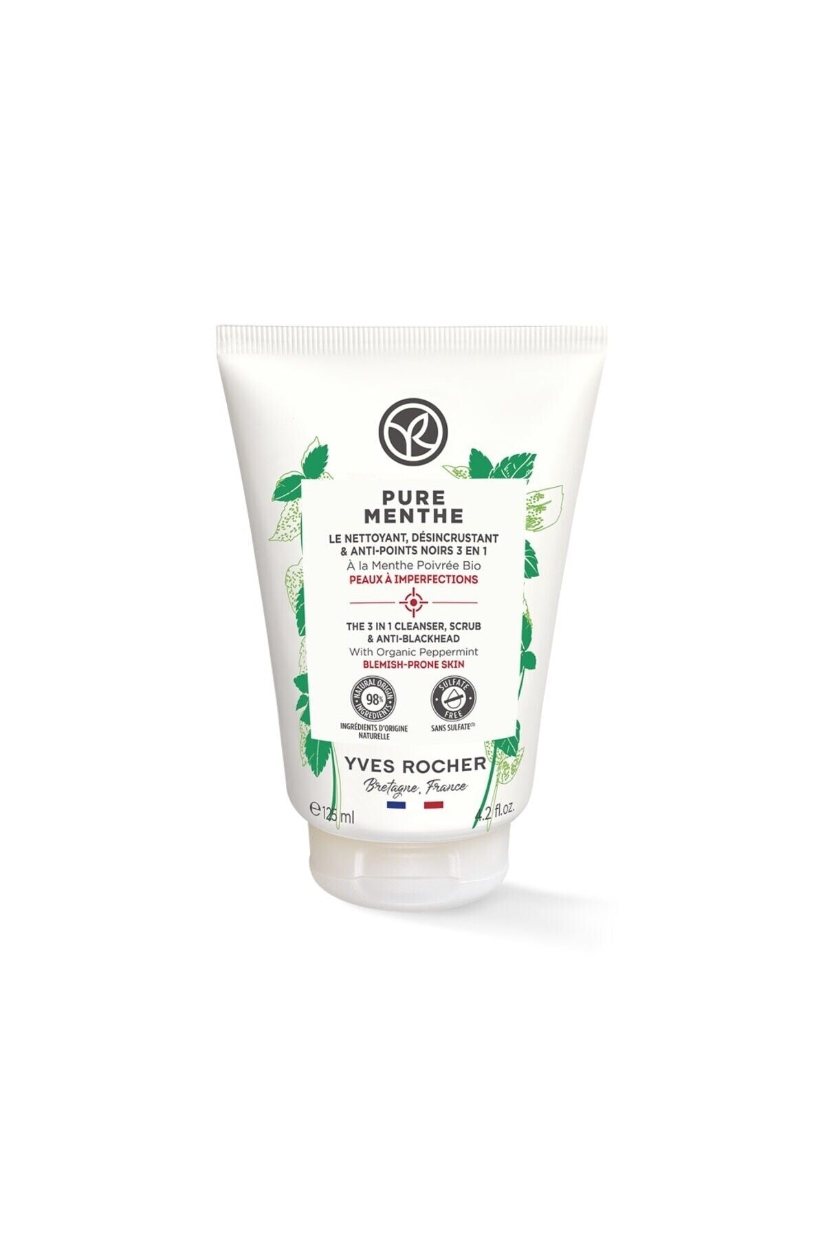 پلینگ گل شستشوی صورت موثر نعنای خالص ۱۲۵ میلی لیتر ایوروشه Yves Rocher