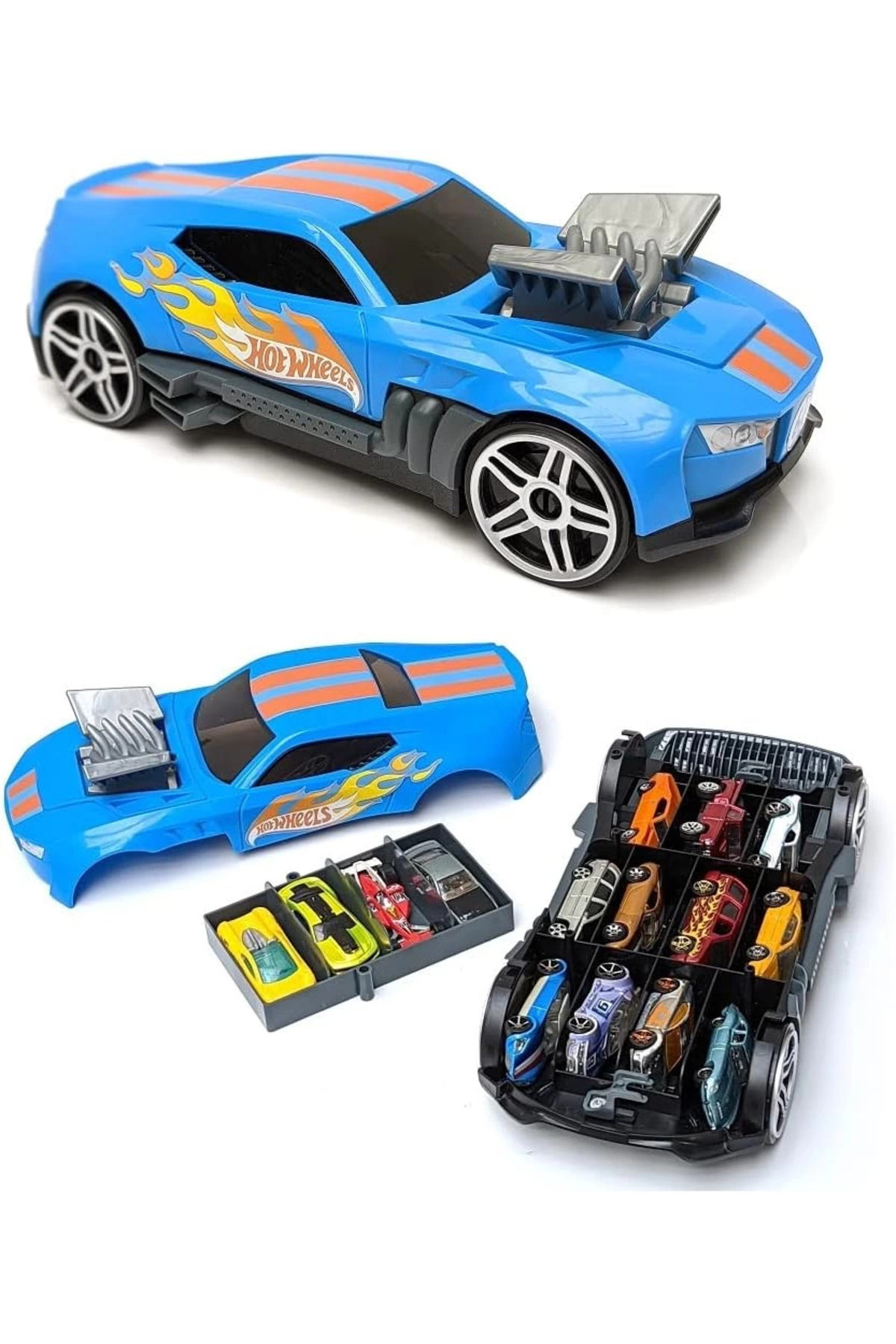 ماشین اسباب بازی 2 در 1 RACE HAUL CAR STORAGE CASE HWCC15 HOT WHEELS