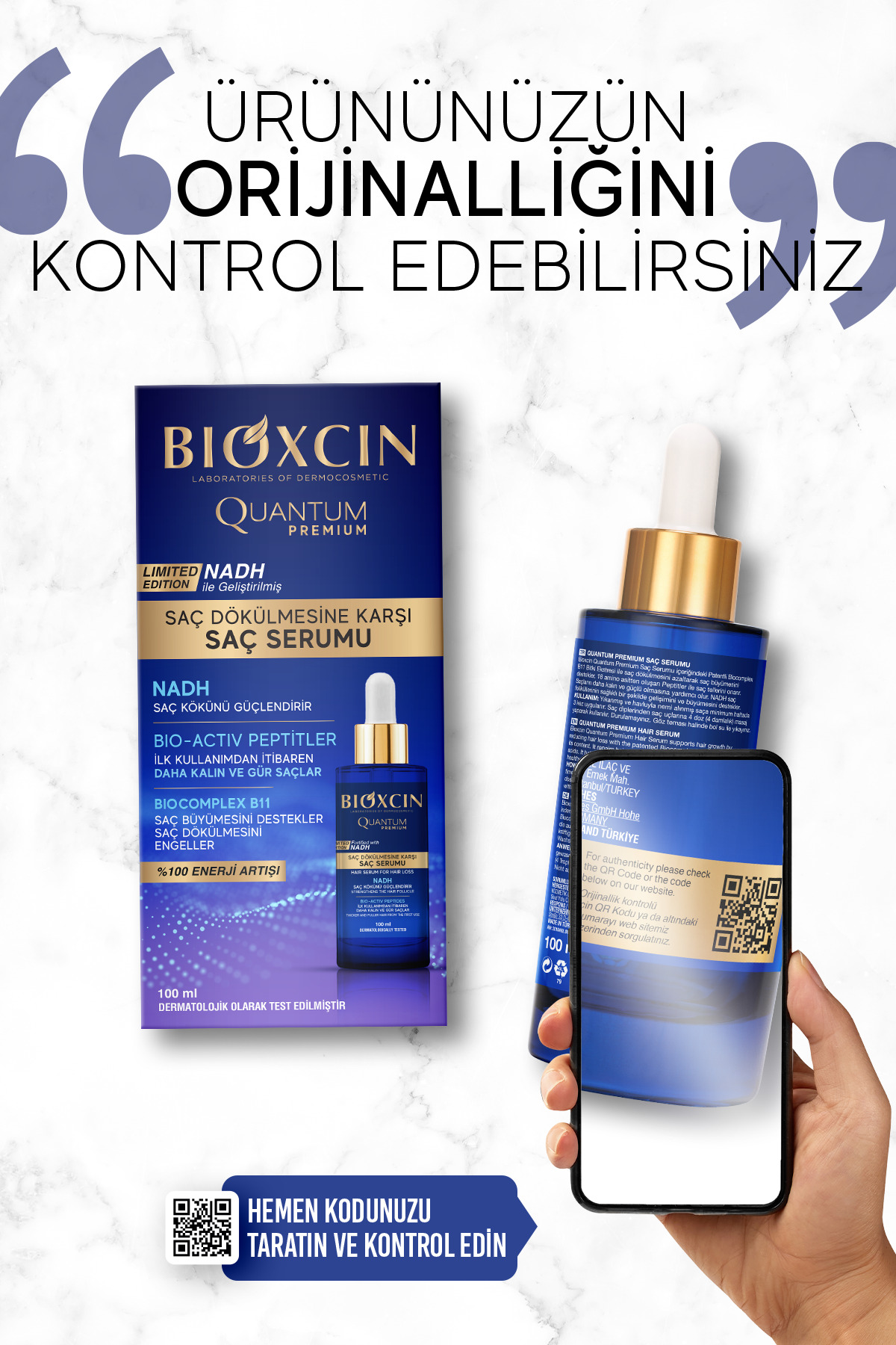 سرم مو ضد ریزش بیوکسین کوانتوم پریمیوم 100 میلی لیتر با حجم و غلظت بالا بیوکسکین Bioxcin