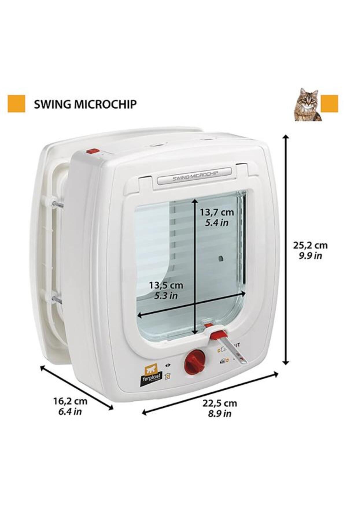 درب گربه فرپلاست Ferplast Swing Microchip، قهوه‌ای، مدل 112-1224