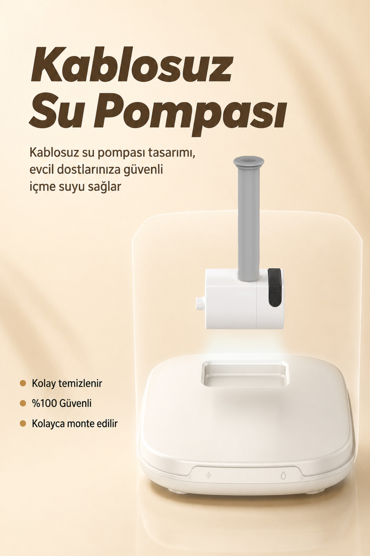 آبخوری فواره‌ای هوشمند گربه و سگ پریمیر Premier، Petmate Flowsense PWF2150-Krem، ۲٫۵ لیتر، کرم 2,5L