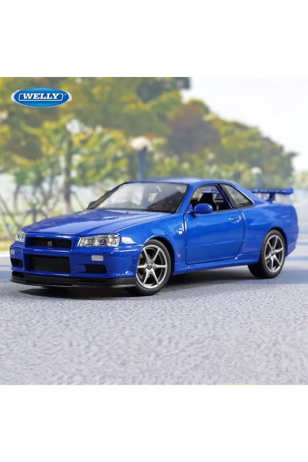 مدل خودرو ماشین نیسان SKYLINE GTR R34 1 24 SCALE DIECAST MODEL اورجینال WELLY
