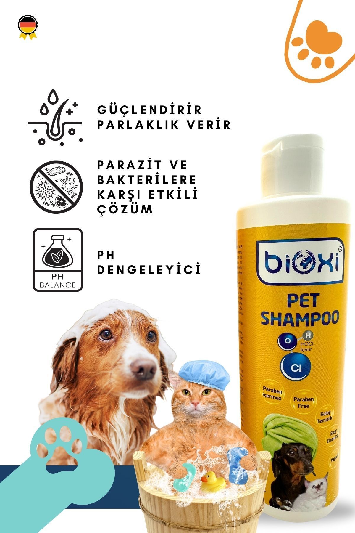 مجموعه شامپو وگان گربه و سگ و محصول مراقبت از زخم و تمیزکننده چشم بایوکسی Bioxi