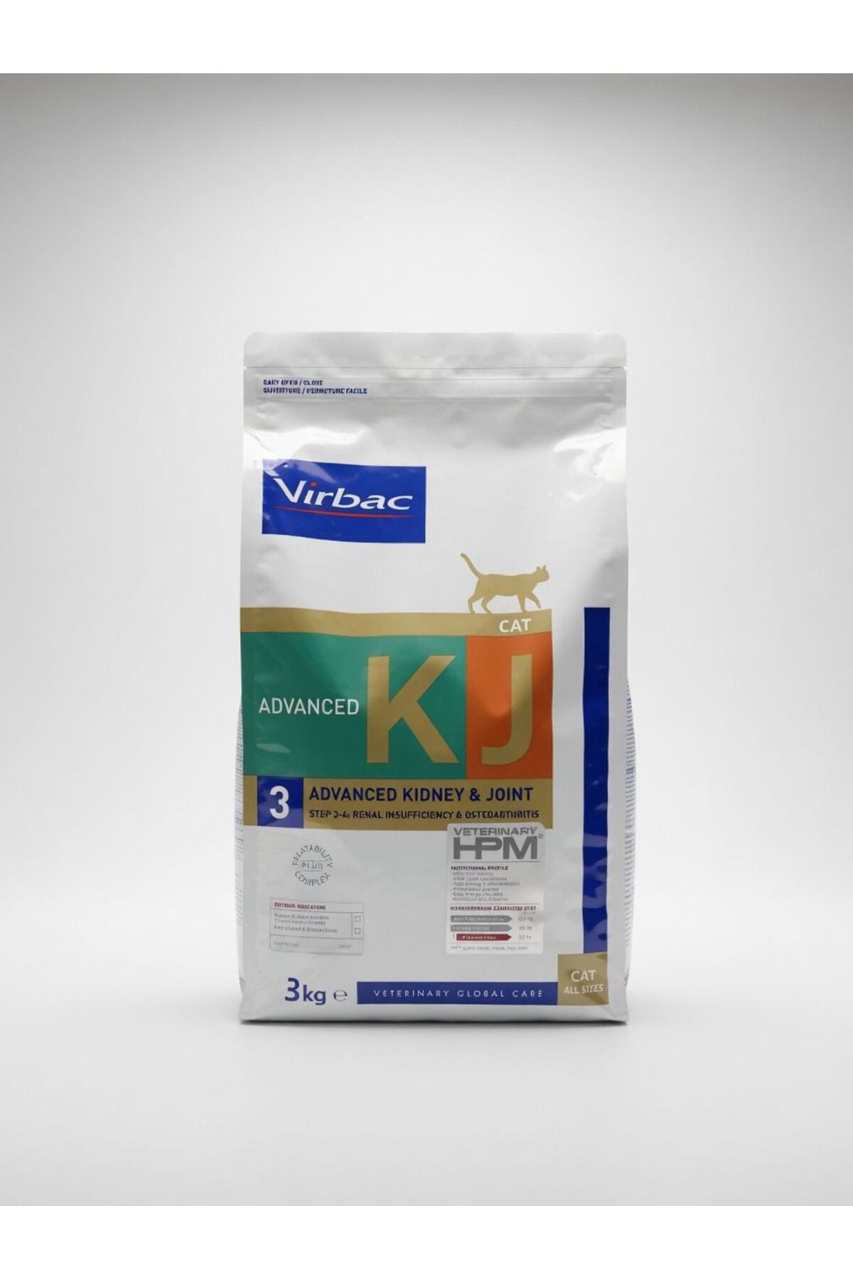 غذای خشک گربه ویر‌بک Virbac Veterinary HPM Diets Cat Advanced Kidney & Joint 3 (KJ3)، ۳ کیلوگرم