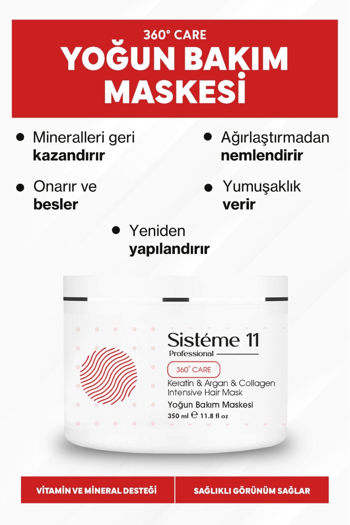 ماسک مو برای موهای آسیب دیده 350 میلی لیتر Sistéme 11