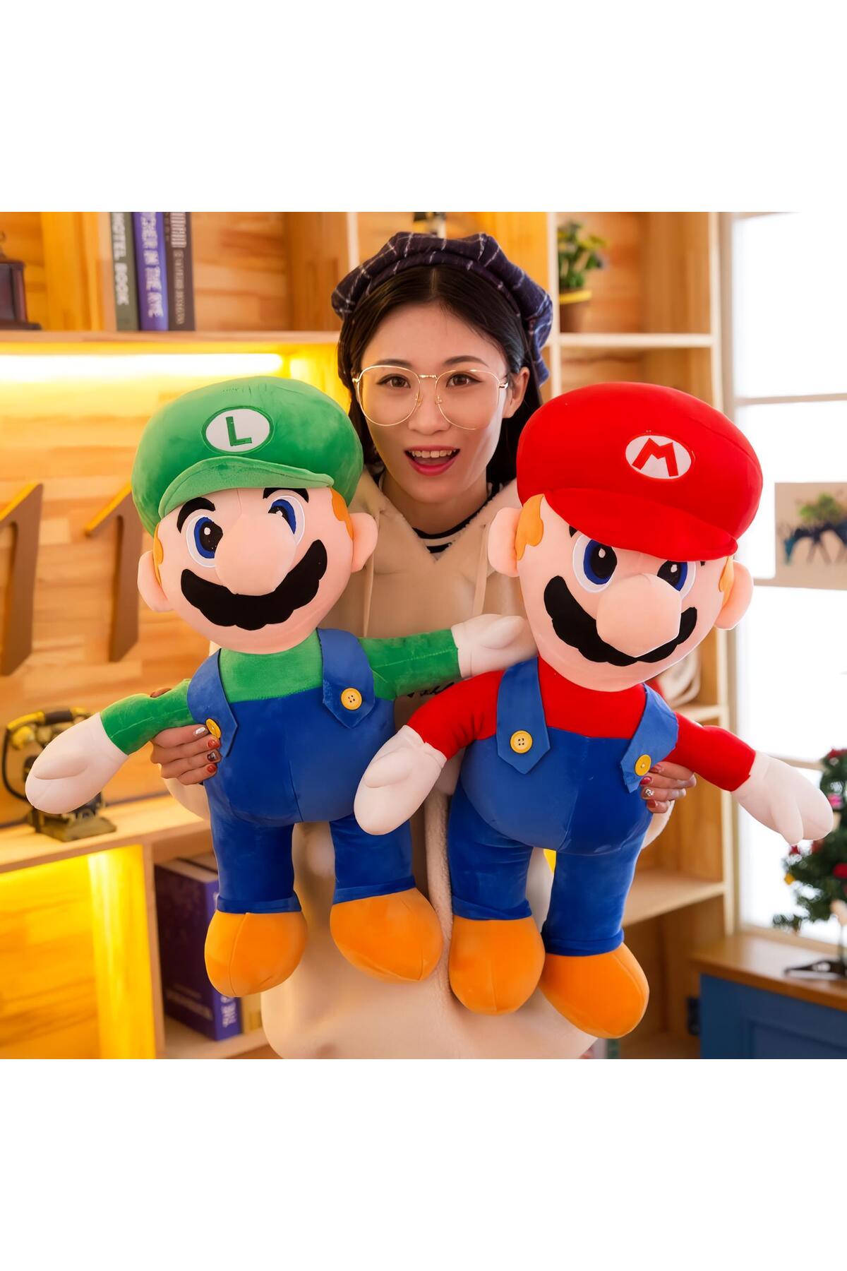 اسباب بازی های پشمی پارچه وارداتی سایز XL LEGENDARY 2 PACK SUPER MARIO BROTHERS & LUIGI PLASH TOY SLEEP PLAYMATE e-life shop