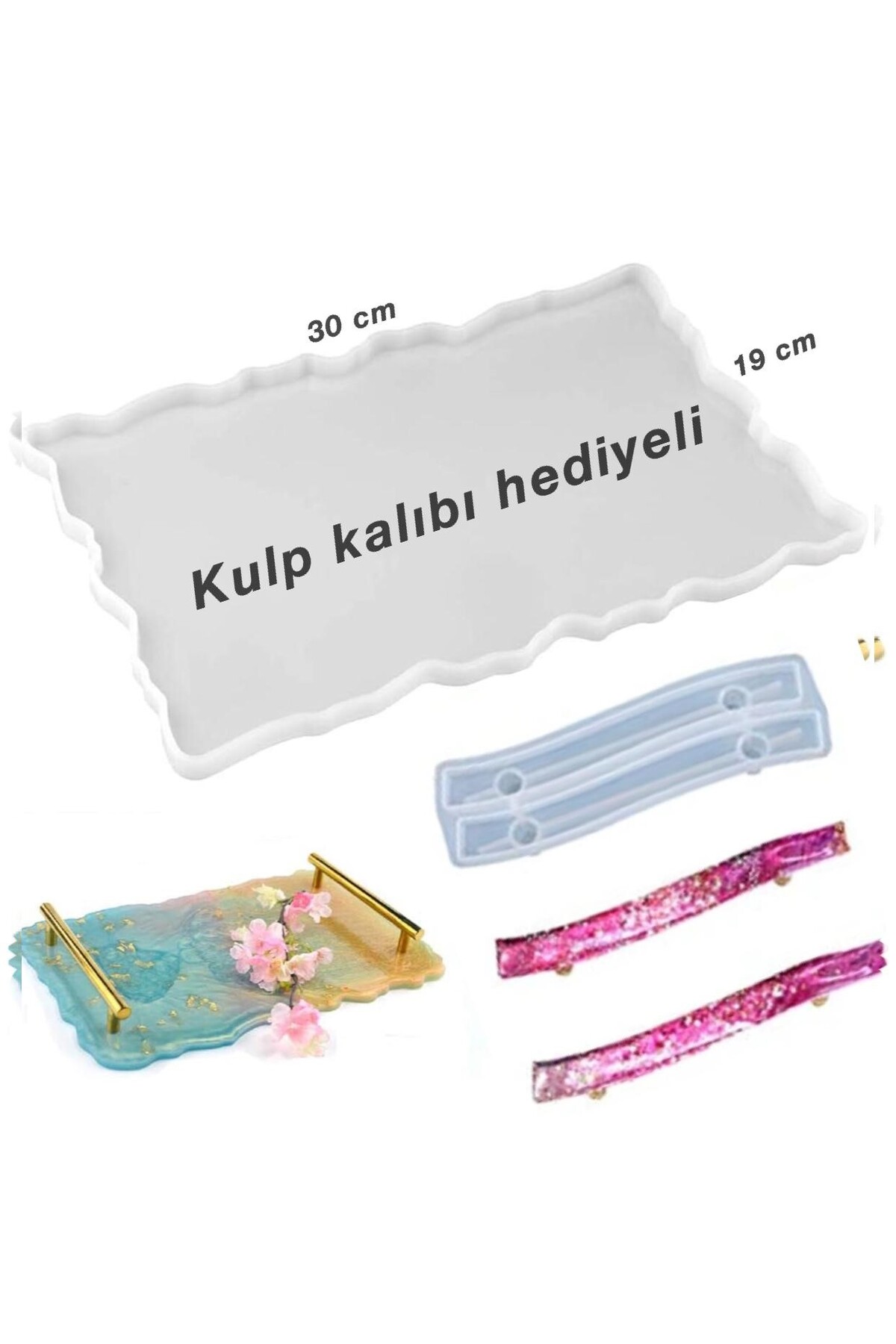 فیگور قالب سینی موج دار اپوکسی سیلیکونی با دسته هدیه از ترکیه Şenhomee