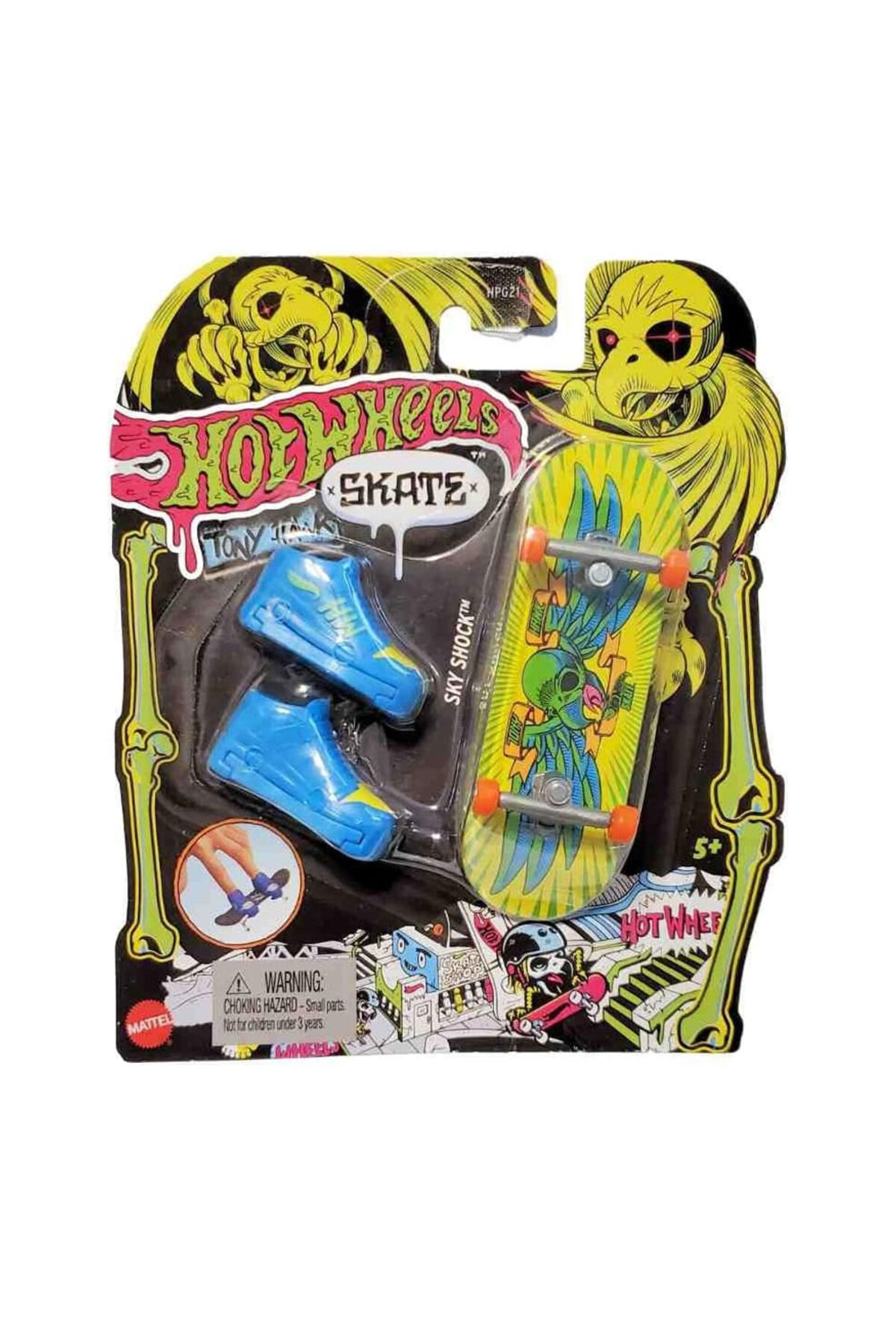 ماشین اسباب بازی پکیج اسکیت بورد انگشتی و کفش با تم نئون HPG21 HPG24 HOT WHEELS