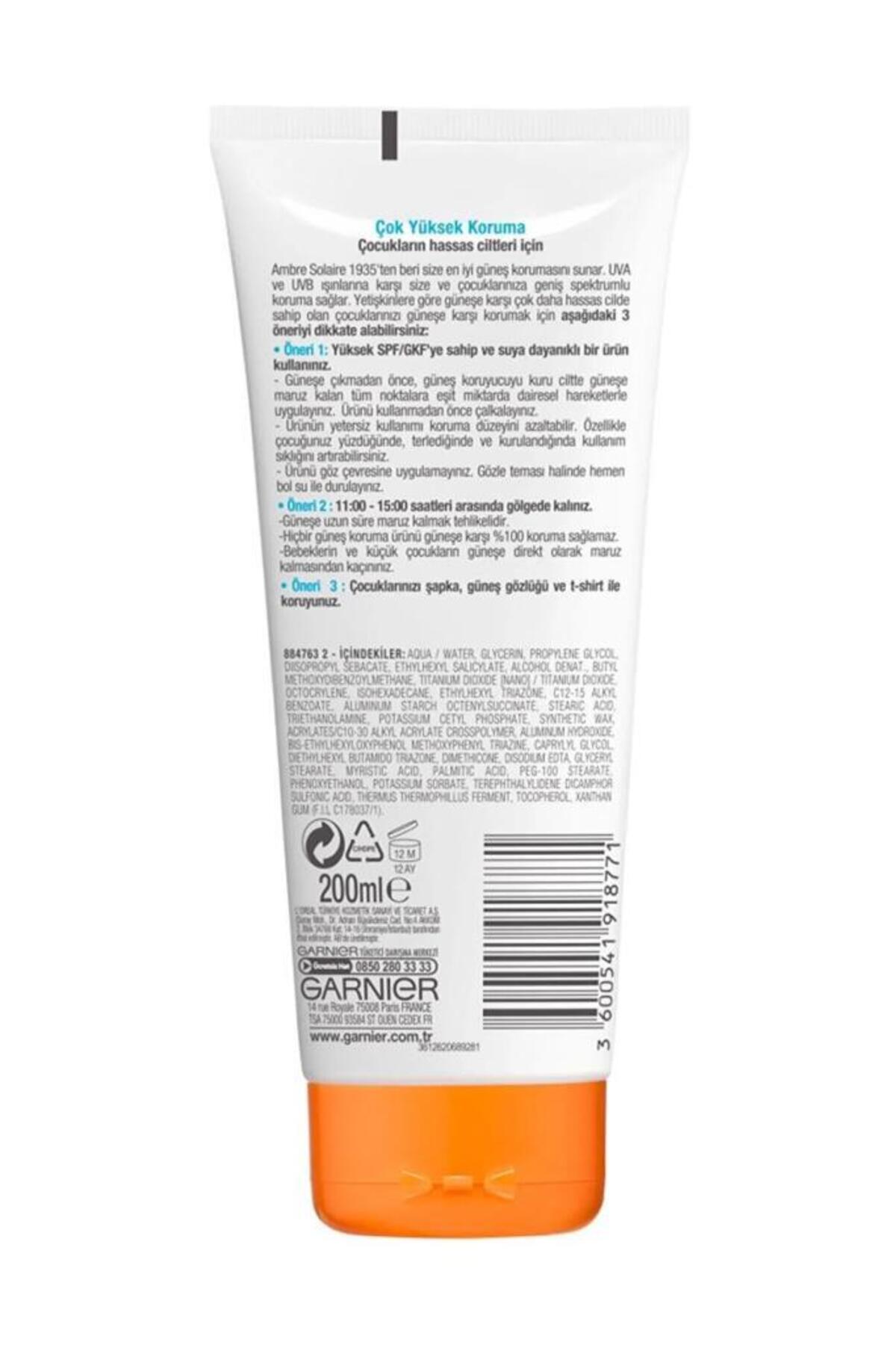 Garnier کرم ضدآفتاب حساس پوست کودک آمبر سولر حساس پیشرفته SPF50 + 175ml