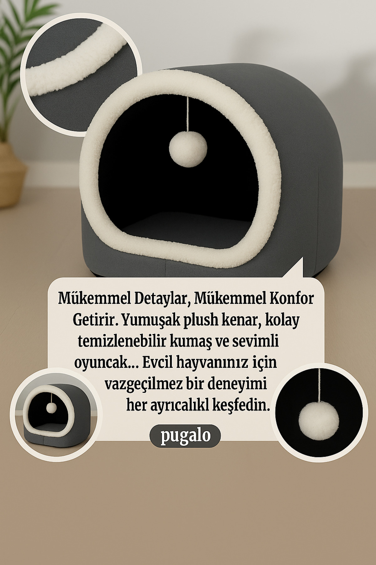 خانه گربه پوگالو Pugalo مدل Alaska مشکی
