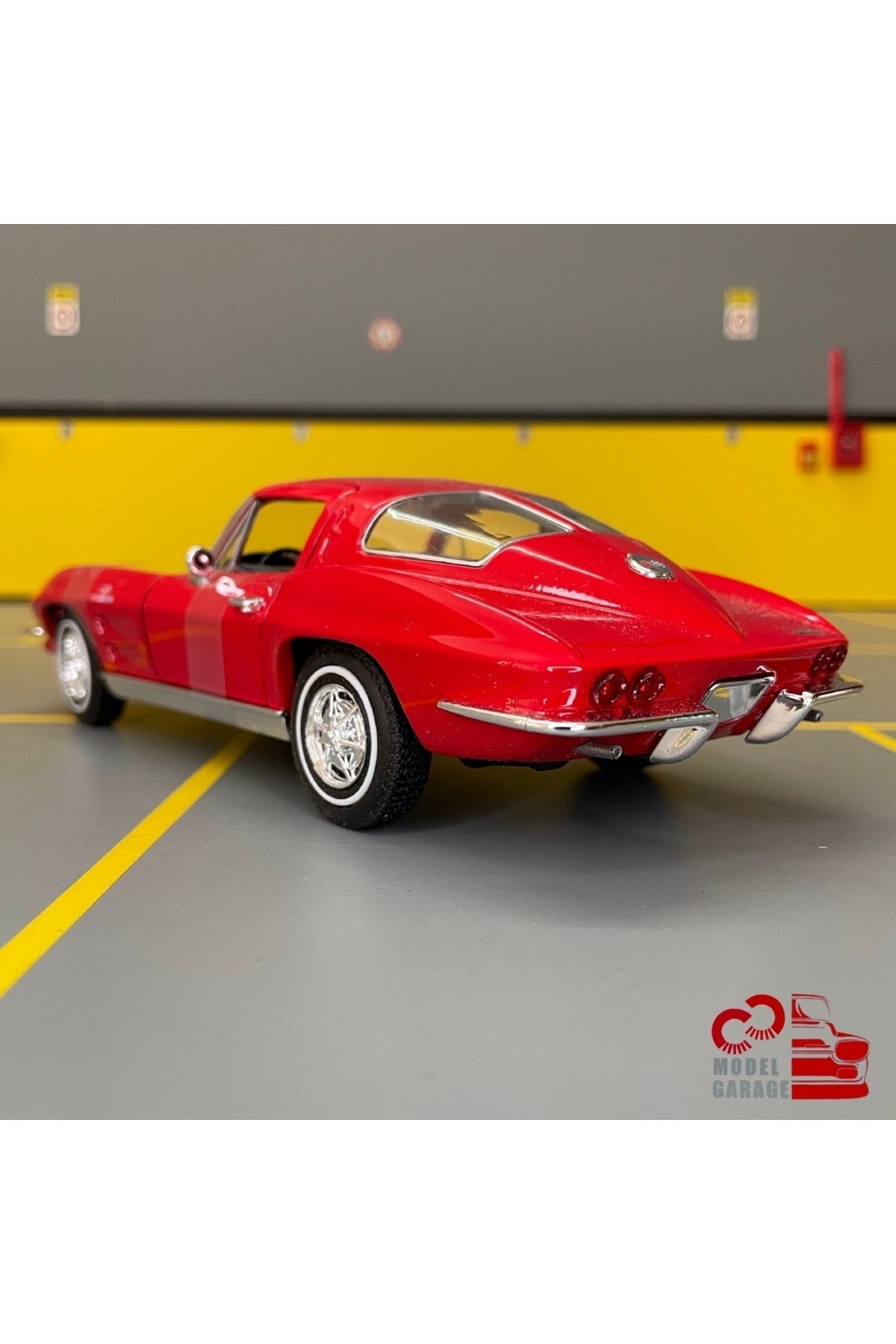مدل خودرو شورلت کوروت 1963 1 24 مقیاس C&amp;C گاراژ ماشین فلزی دیکست اورجینال WELLY