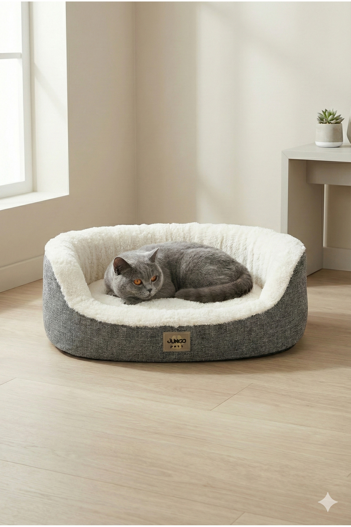 تخت گربه و سگ جونگولیکا جونگولیکا پت پروداکتس Jungolica Pet Products مدل Tobby (JPP14)، طوسی با روکش جداشونده